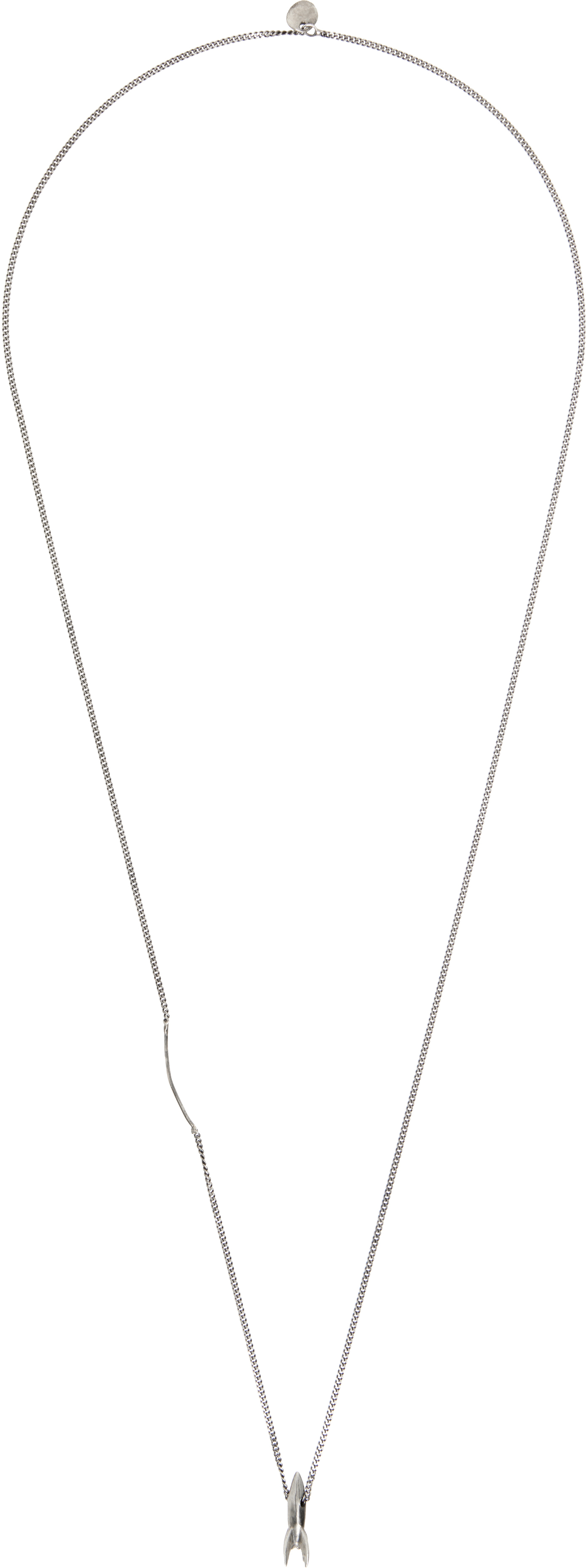 title of work Retro Rocket Ruby Amulet Necklace