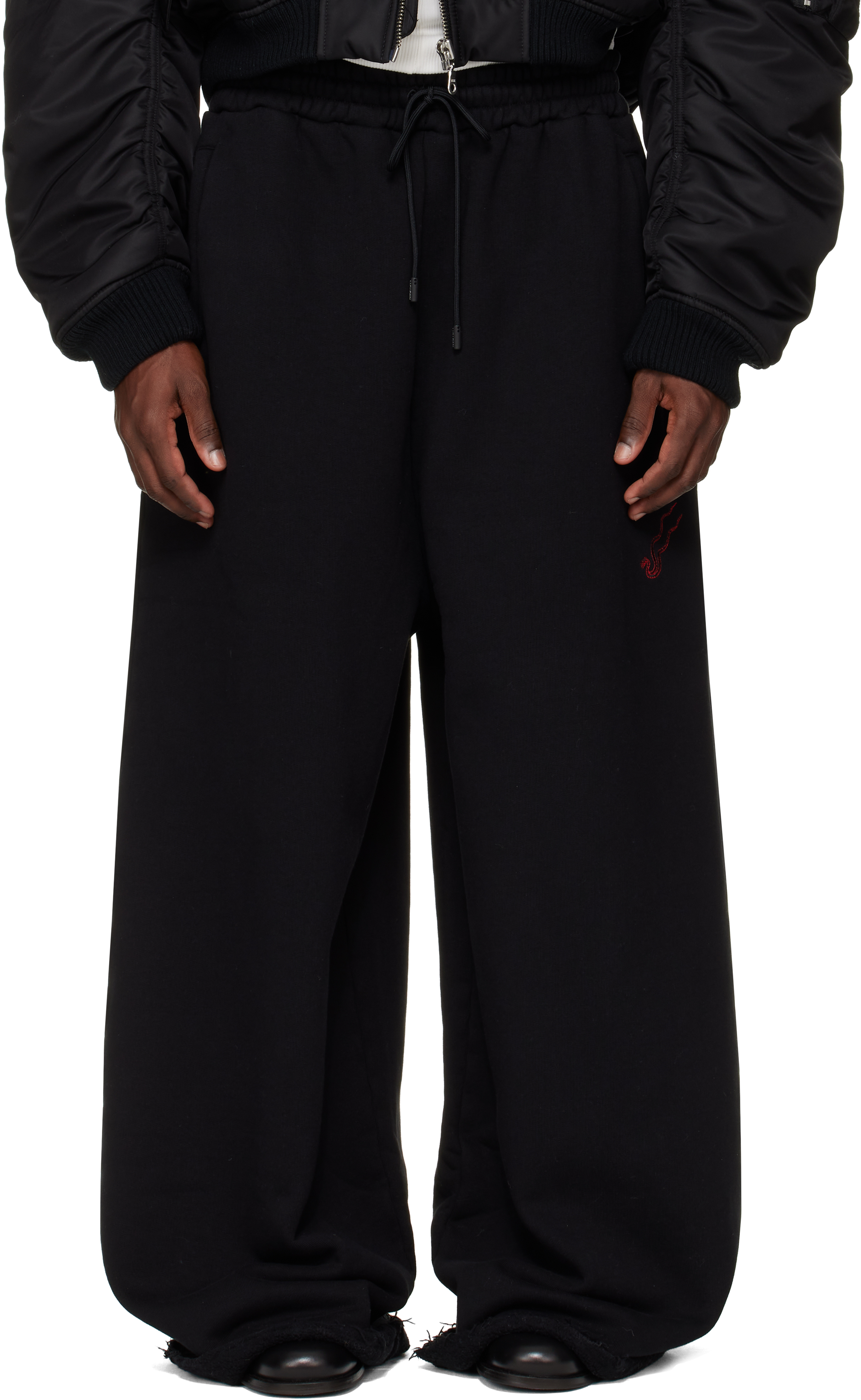 LU'U DAN SSENSE Exclusive Black Raw-Cut Bontan Lounge Pants
