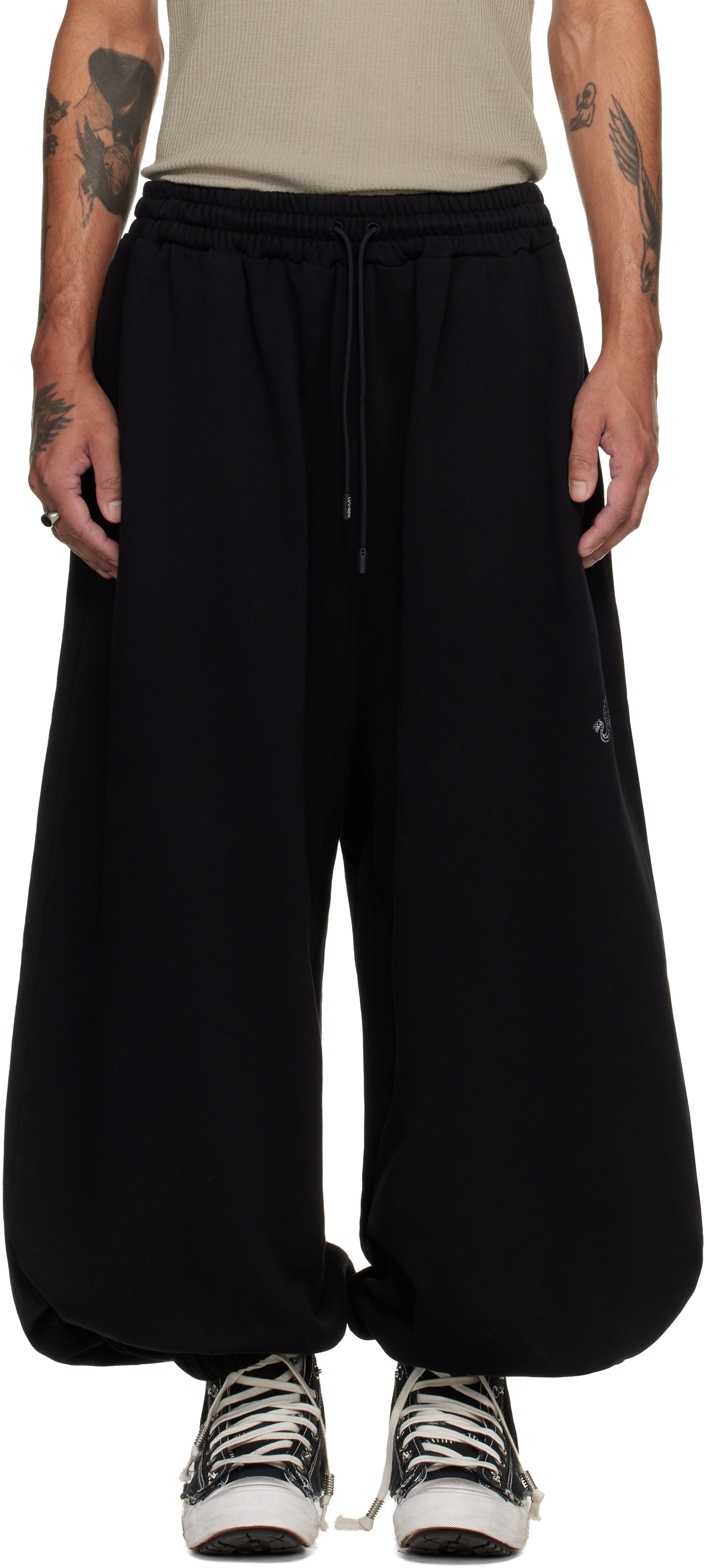 LU'U DAN: ブラック Baggy Bontans スウェットパンツ | SSENSE 日本