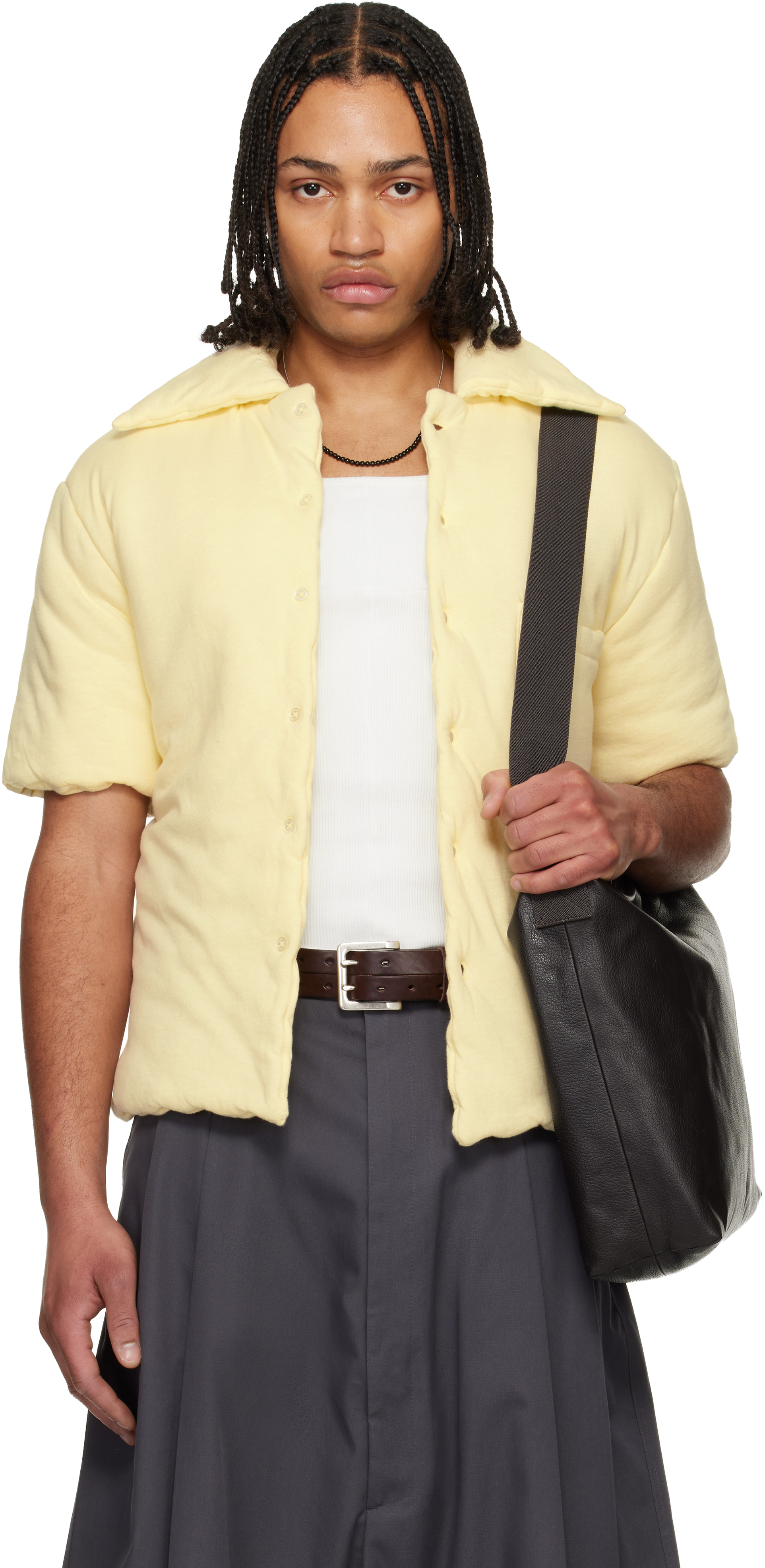 LU'U DAN: Off-White Wadded Shift Shirt | SSENSE Canada