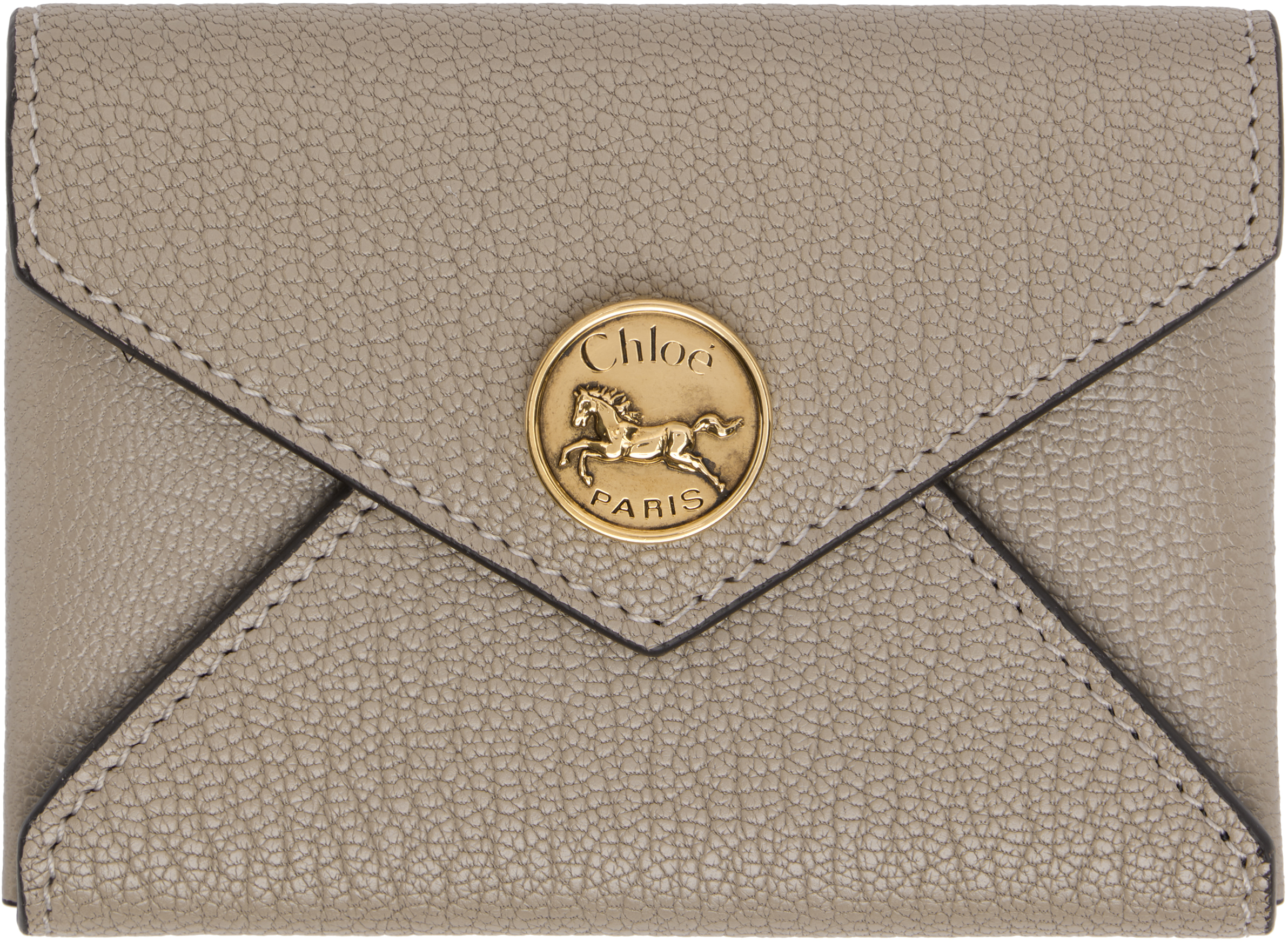 Chloé: グレー Enveloppe カードケース | SSENSE 日本