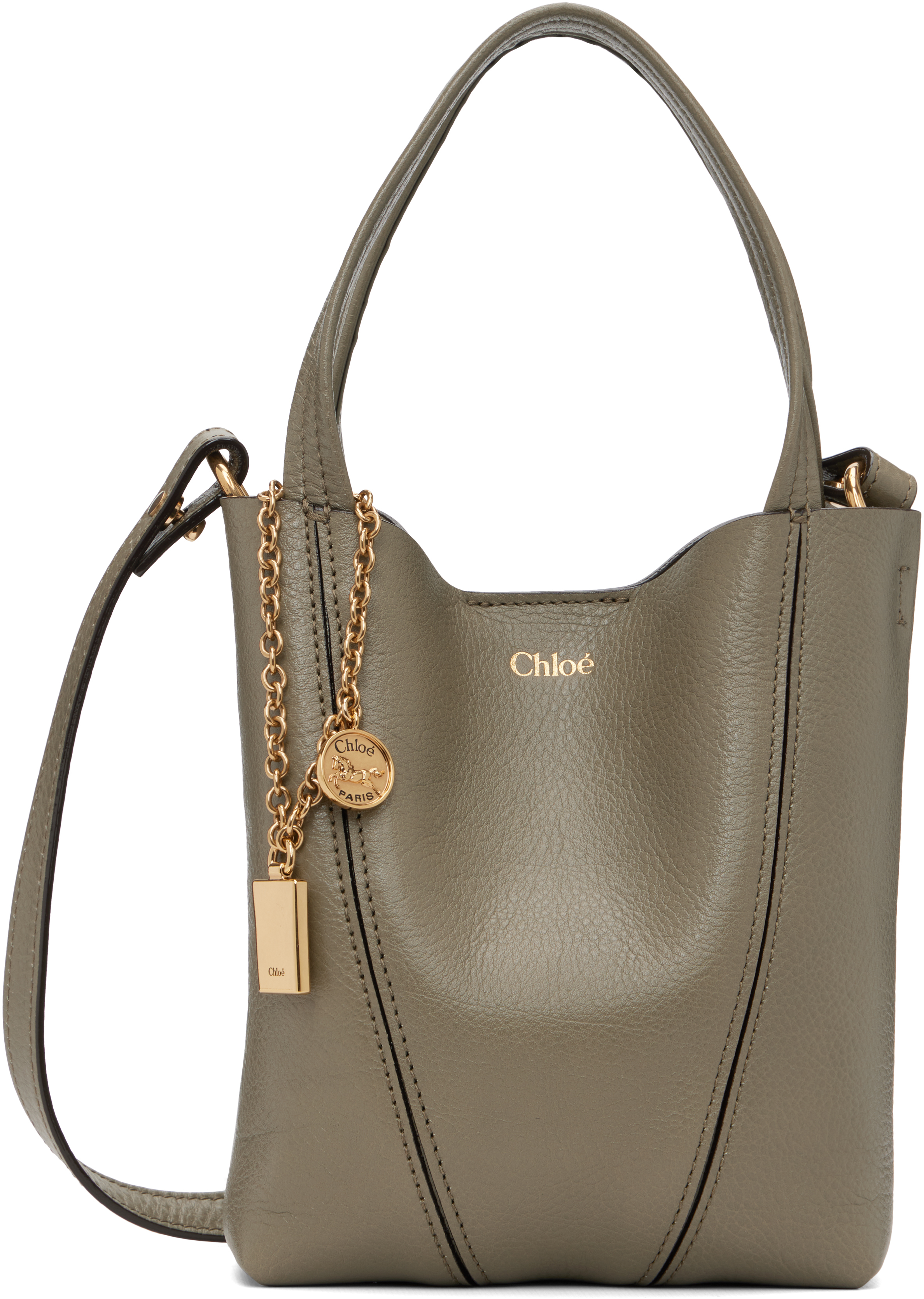 Chloé: Green Small 'Chloé' Spin Tote | SSENSE