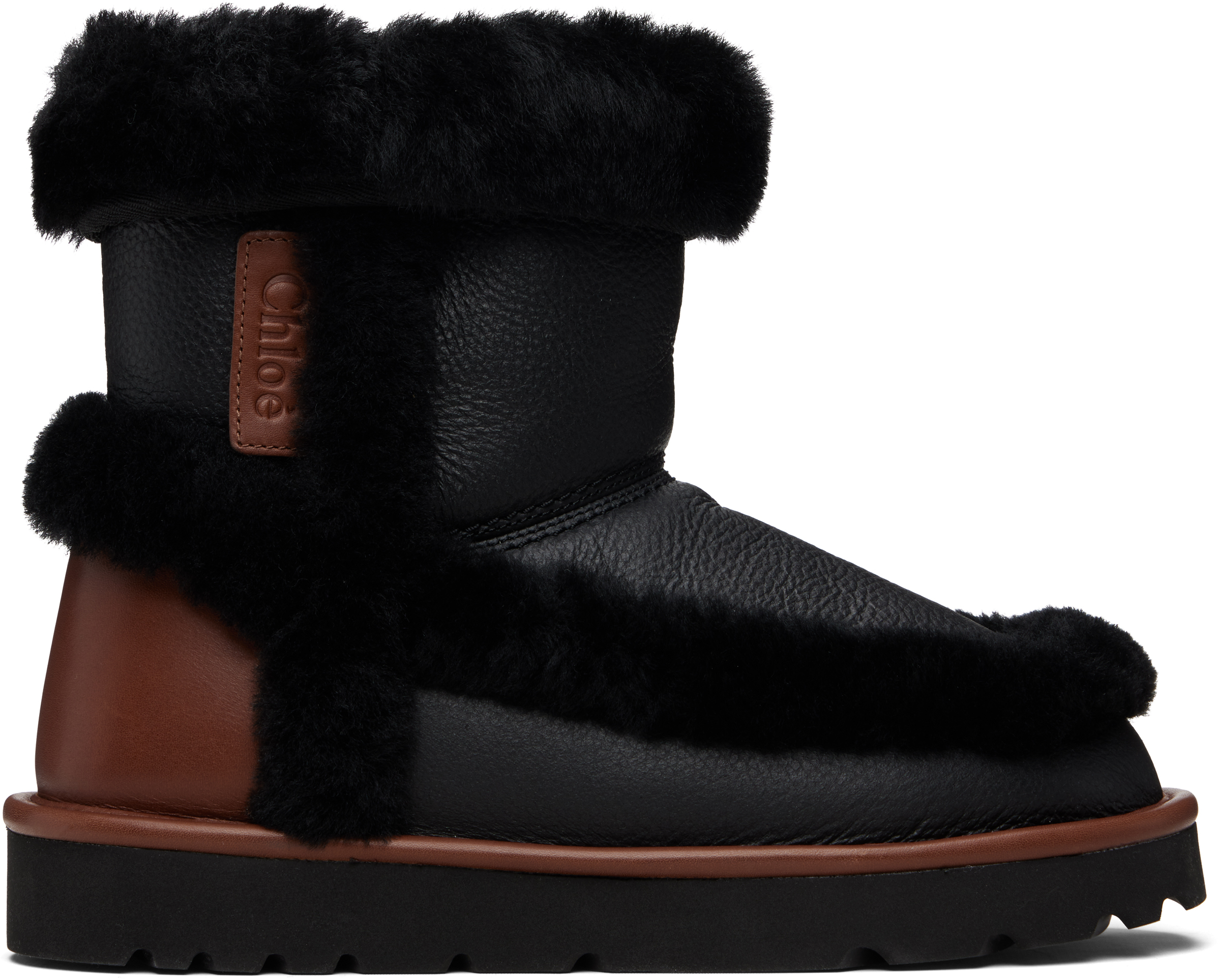Chloé Black & Brown Dolcie Ankle Boots