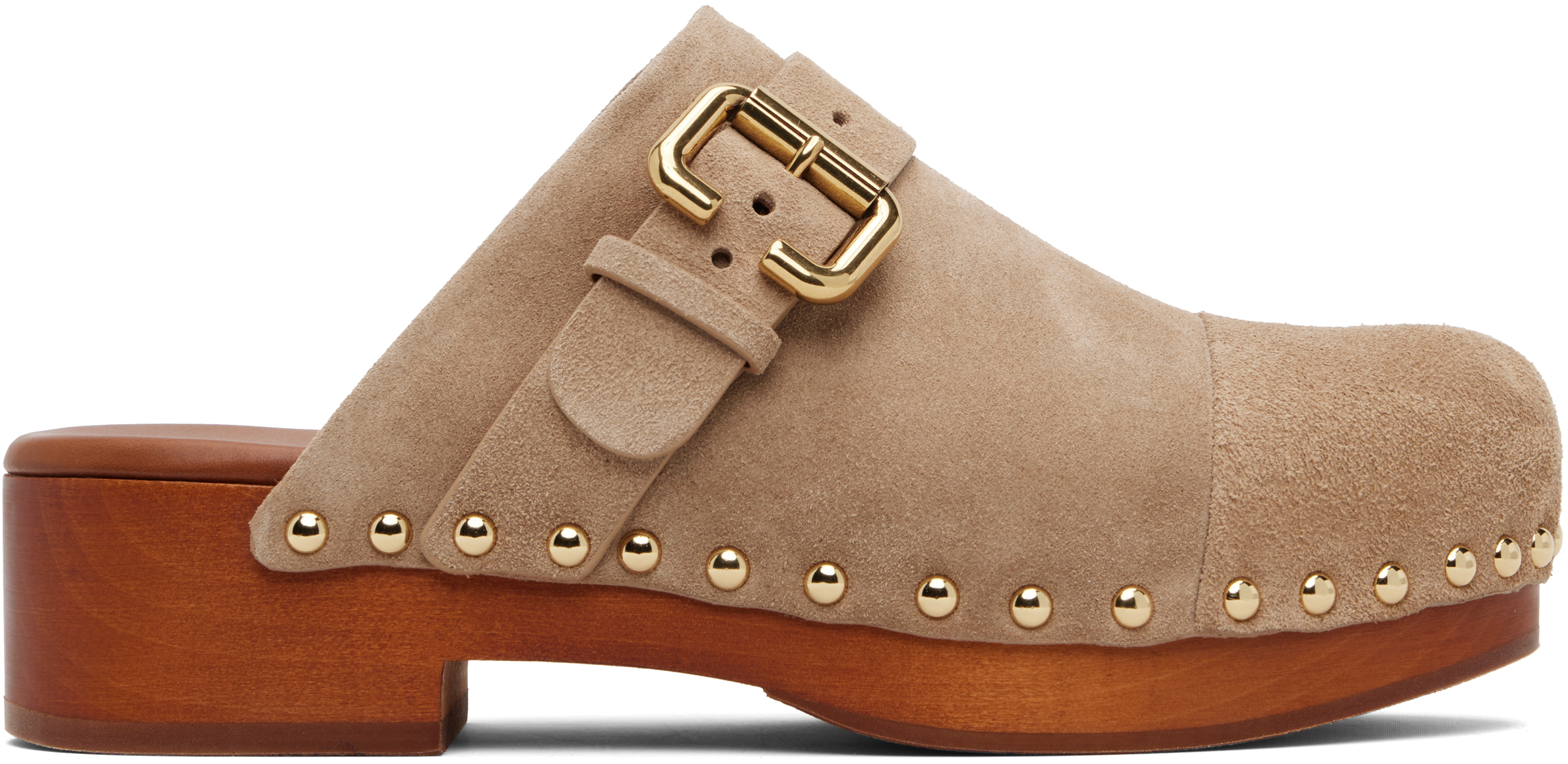 Chloé Taupe Jeannette Clogs