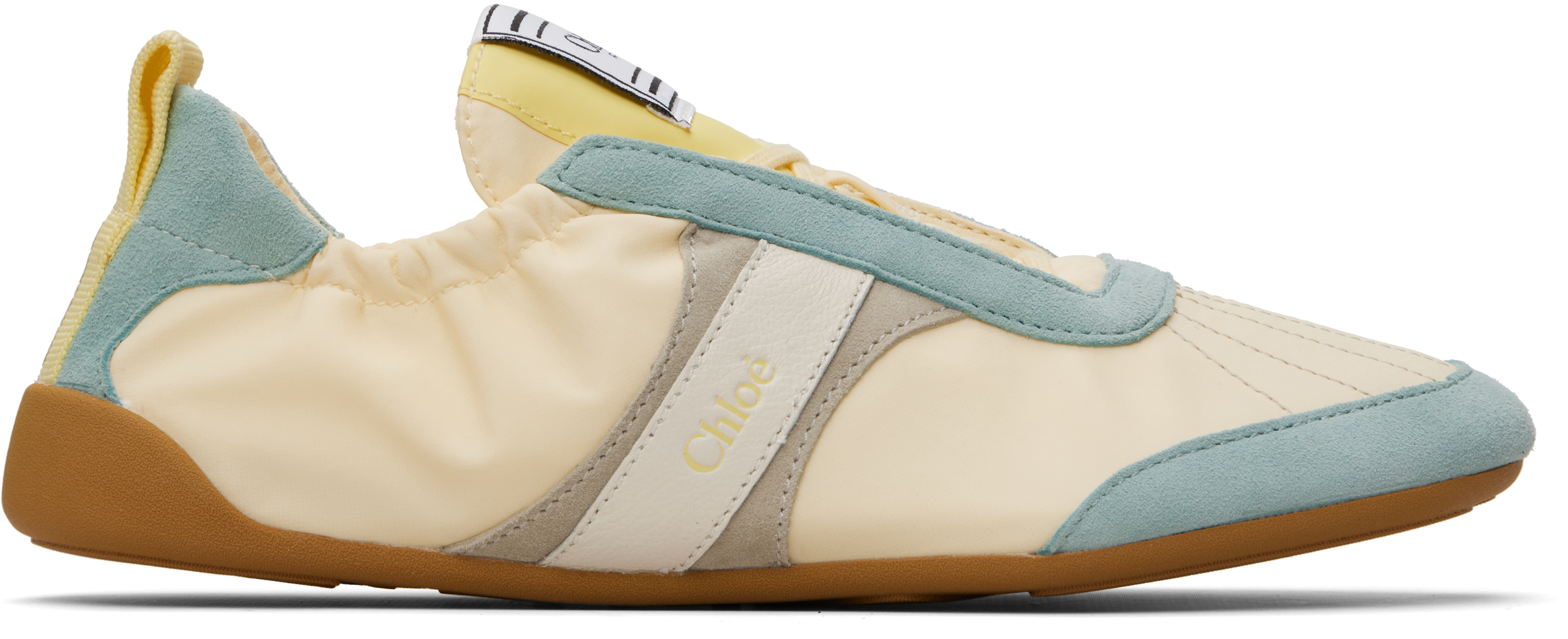 Chloé: イエロー＆ブルー 'Chloé Kick' スニーカー | SSENSE 日本