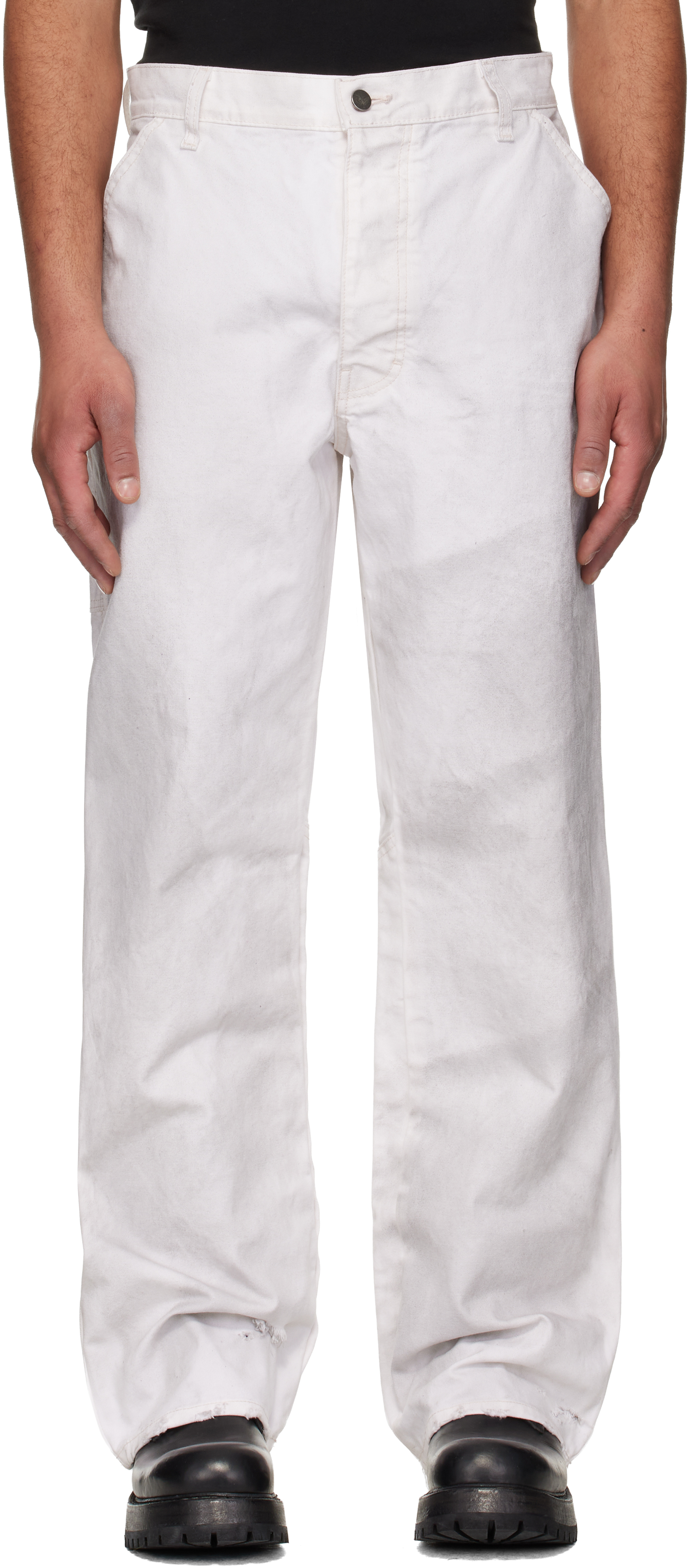 ALEXANDER DIGENOVA: Off-White Underground Vintage Trousers | SSENSE