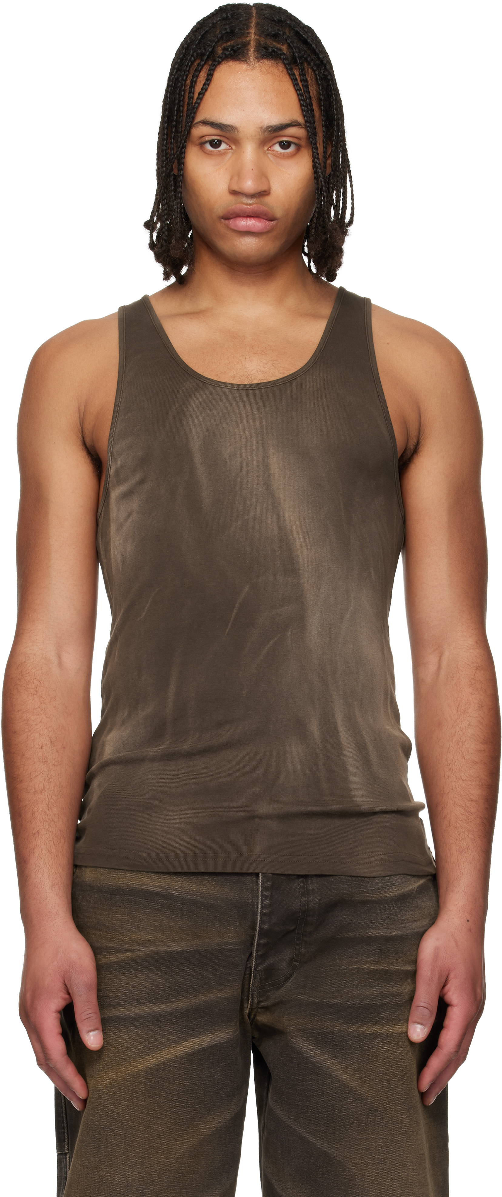 Brown Faded Tank Top