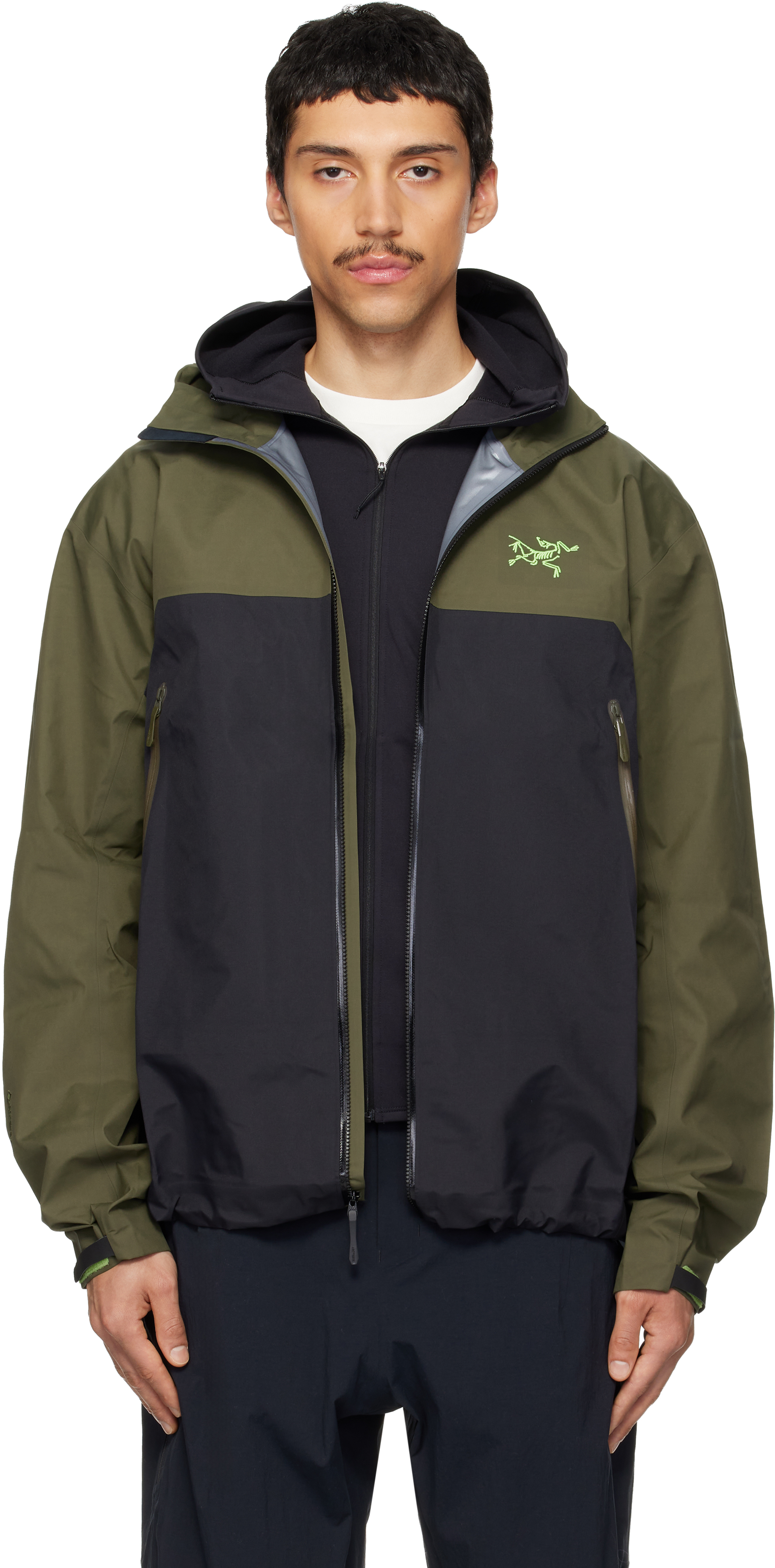Arc'teryx フルジップジャケット ブラック/グリーン Arc'teryx: グリーン＆ブラック Beta ジャケット | SSENSE 日本