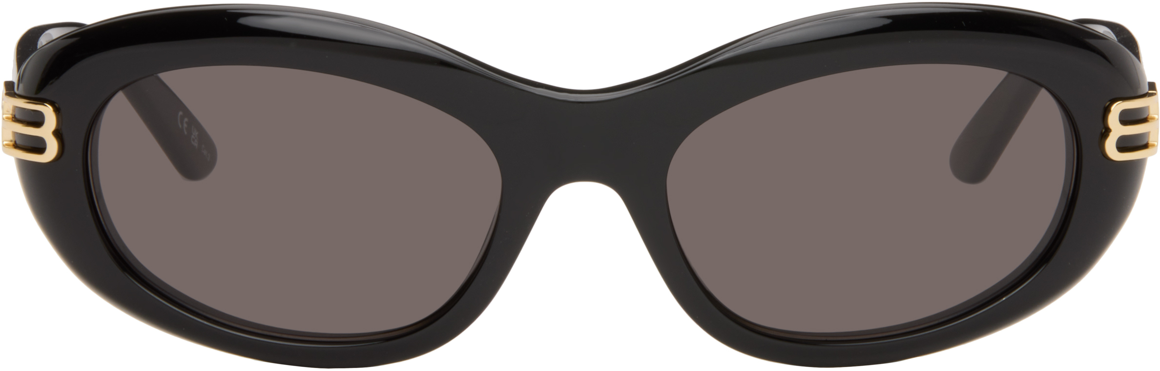 Balenciaga: Black Casino Round Sunglasses | SSENSE 日本