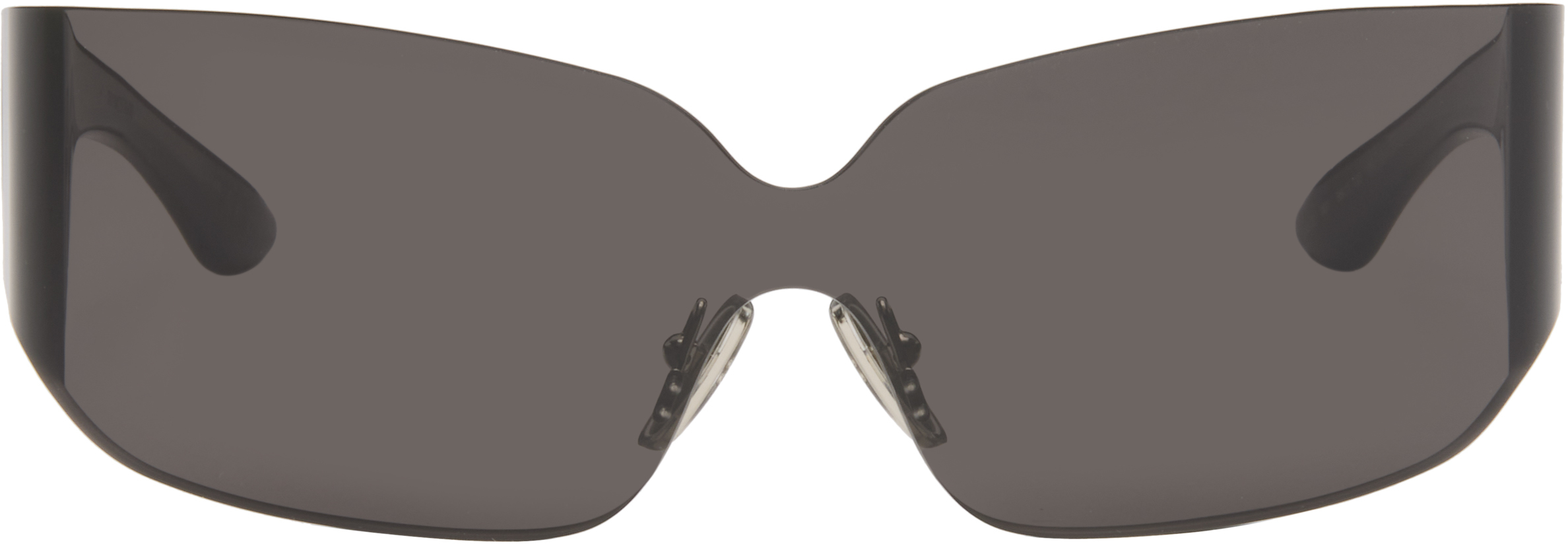 Balenciaga Black Mono Square Sunglasses