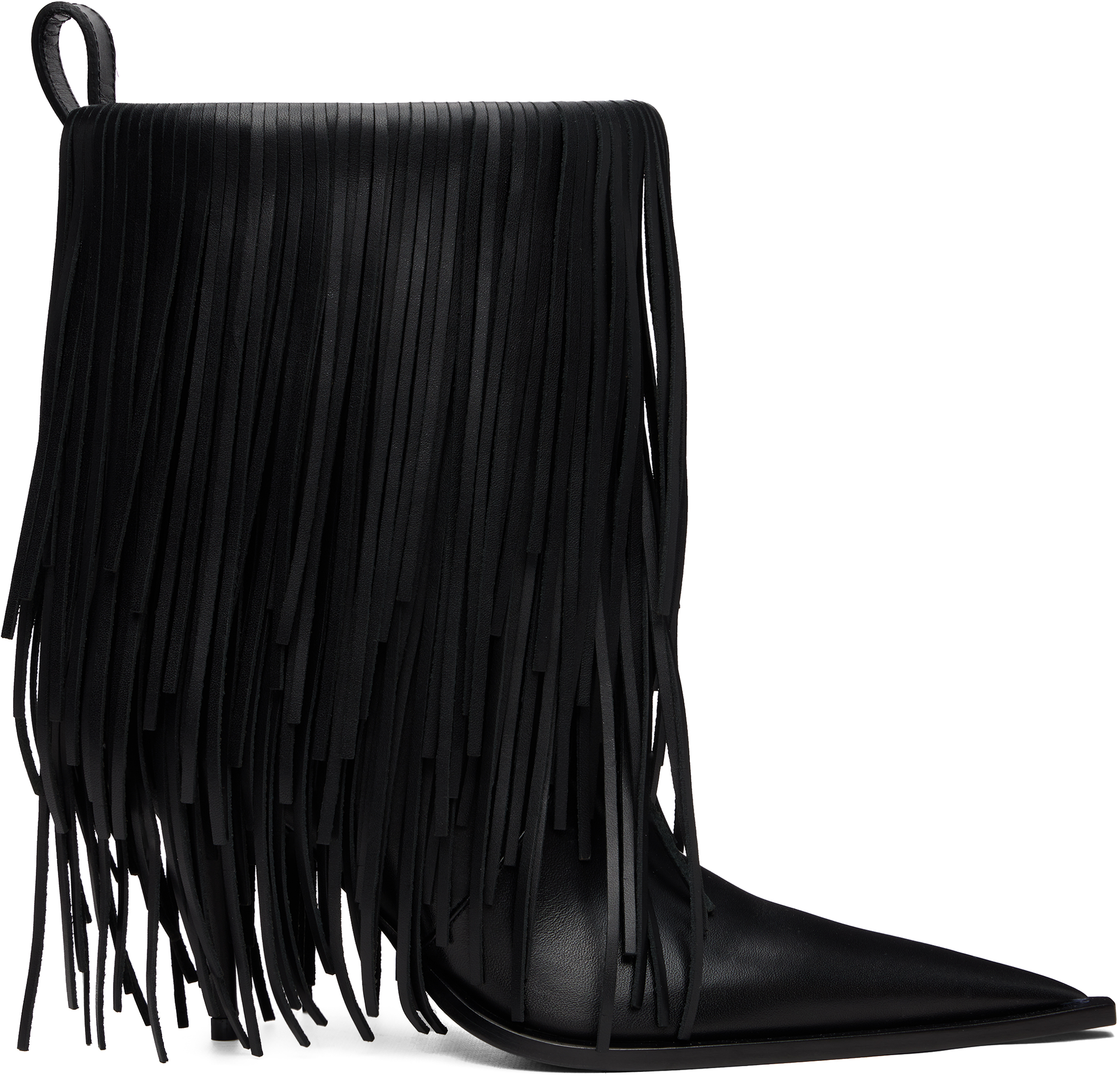 Balenciaga: ブラック Avenue フリンジ ブーツ | SSENSE 日本