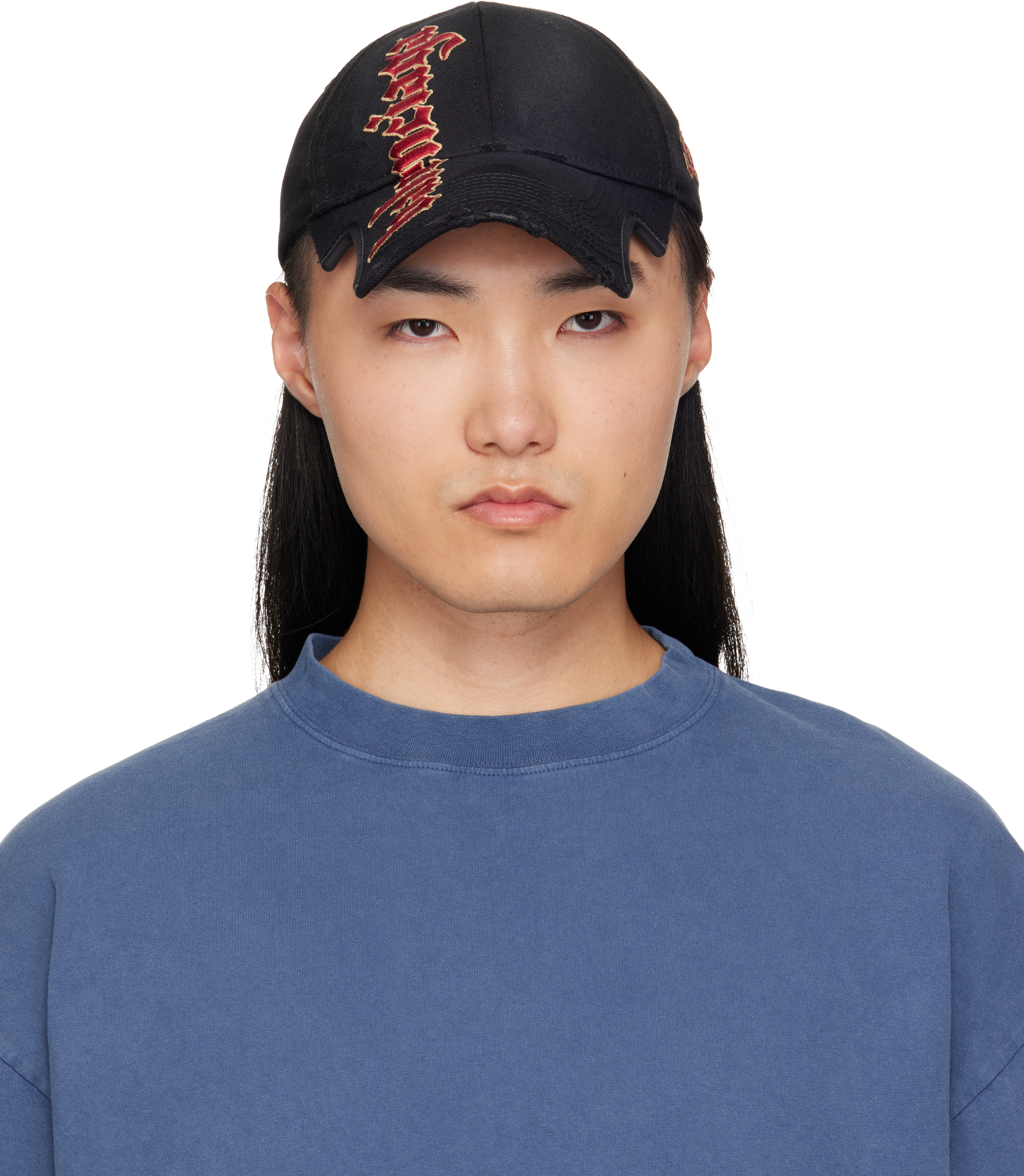 Balenciaga: ブラック Gothic Placement ノークロージャー キャップ