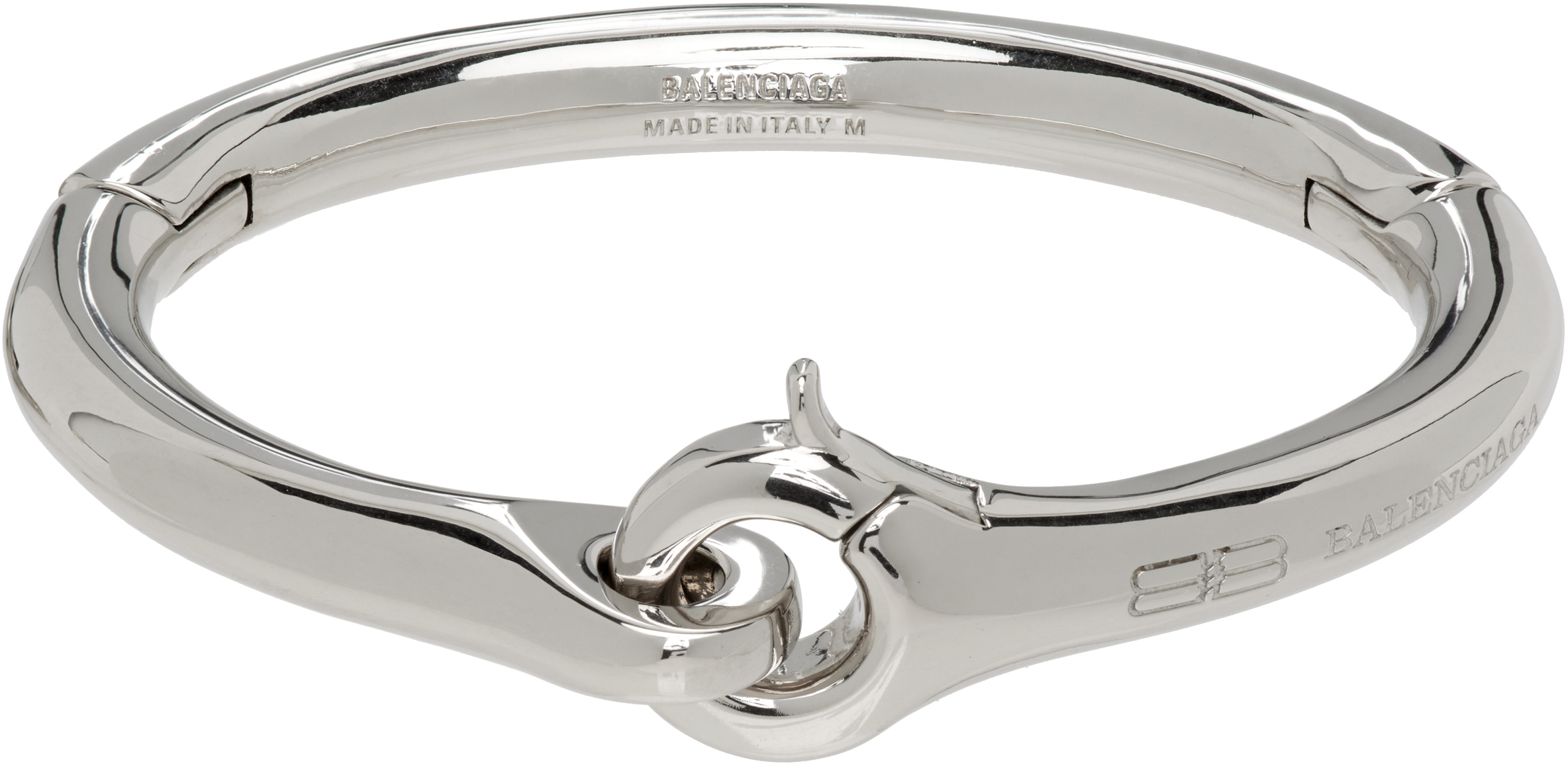BALENCIAGA バングル カフブレスレット シルバー Balenciaga: Saint-Germain バングルブレスレット | SSENSE 日本