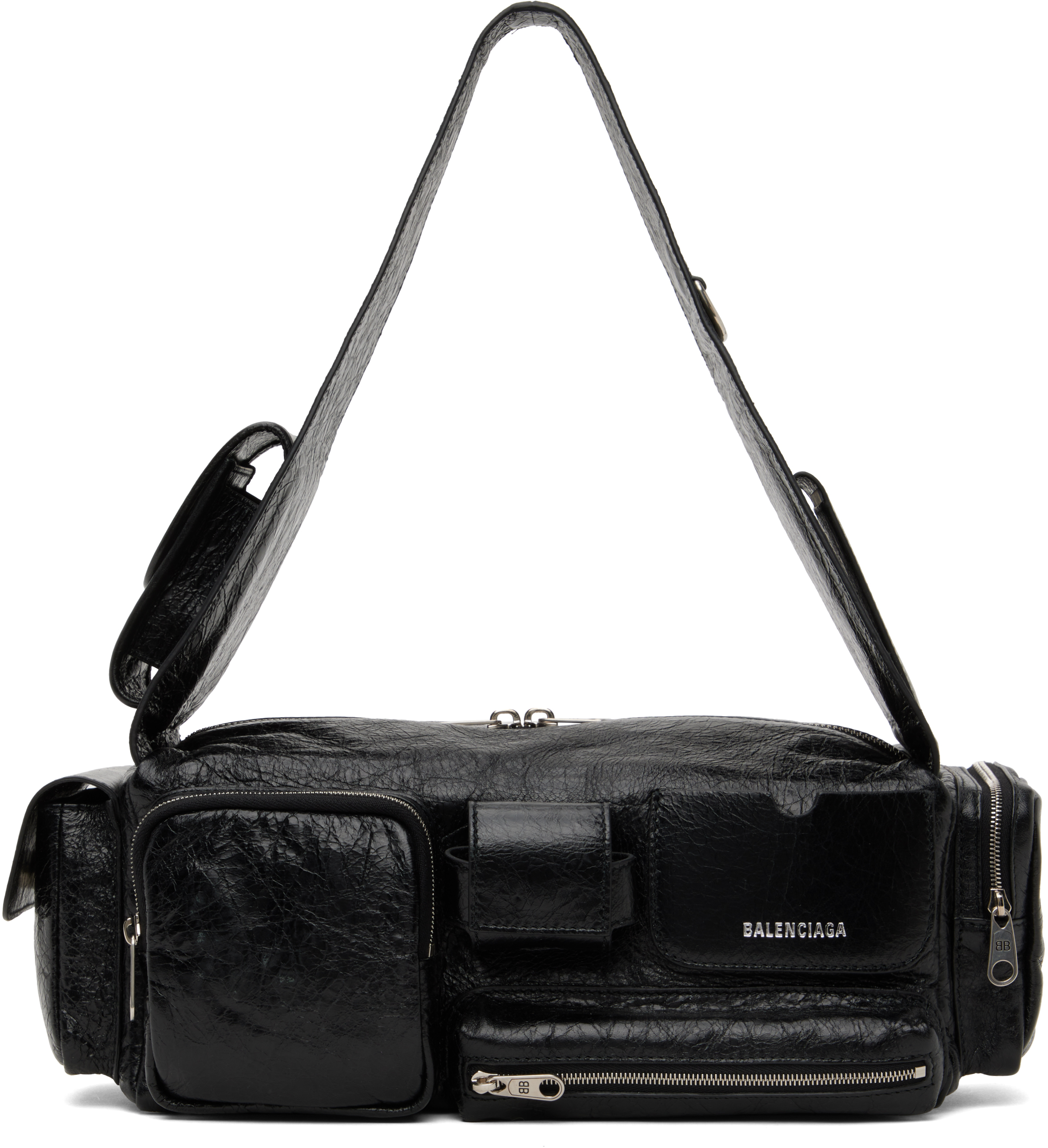 BALENCIAGA SUPERBUSY スリングバッグ スモール Balenciaga: Black Superbusy Small Sling Bag | SSENSE
