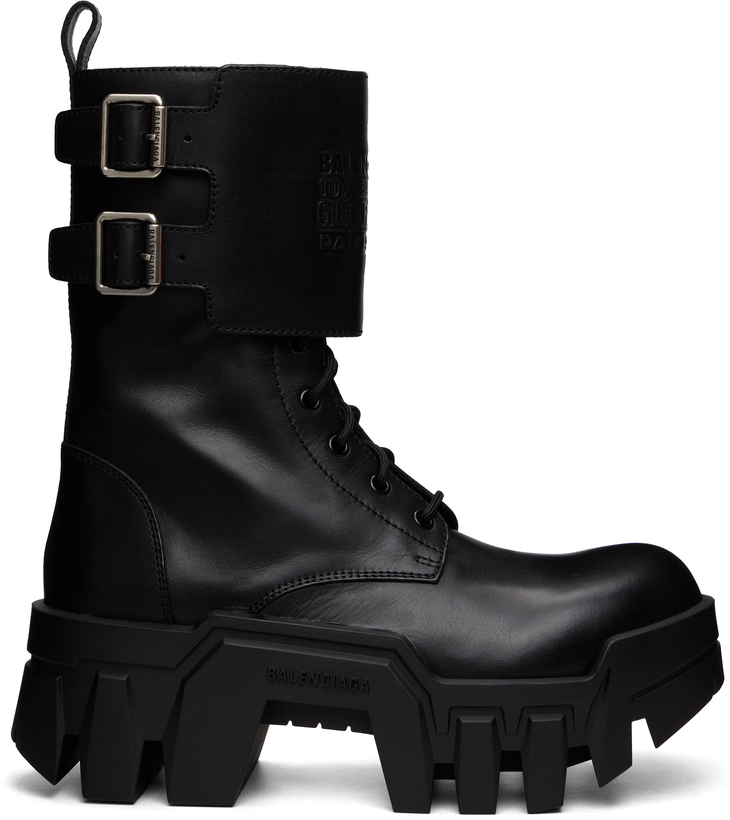 Balenciaga: Black Bulldozer Combat Boots | SSENSE