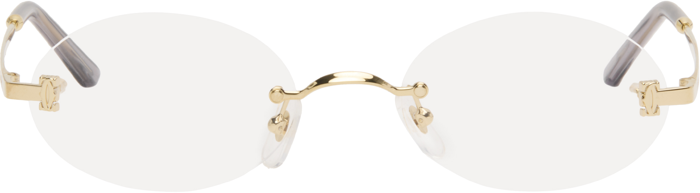 Cartier: ゴールド Signature C メガネ | SSENSE 日本