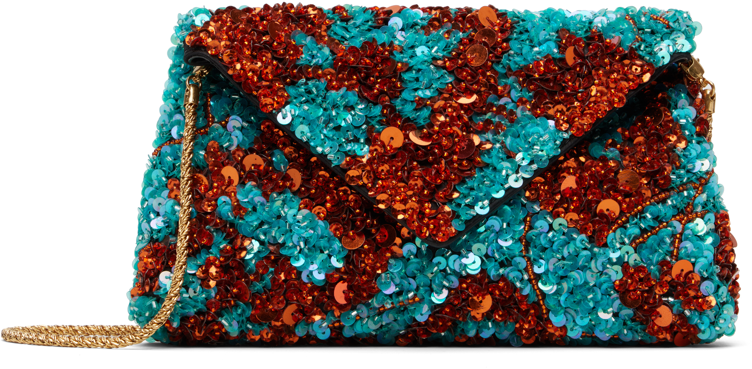 Dries Van Noten: Blue & Orange Silk Clutch | SSENSE