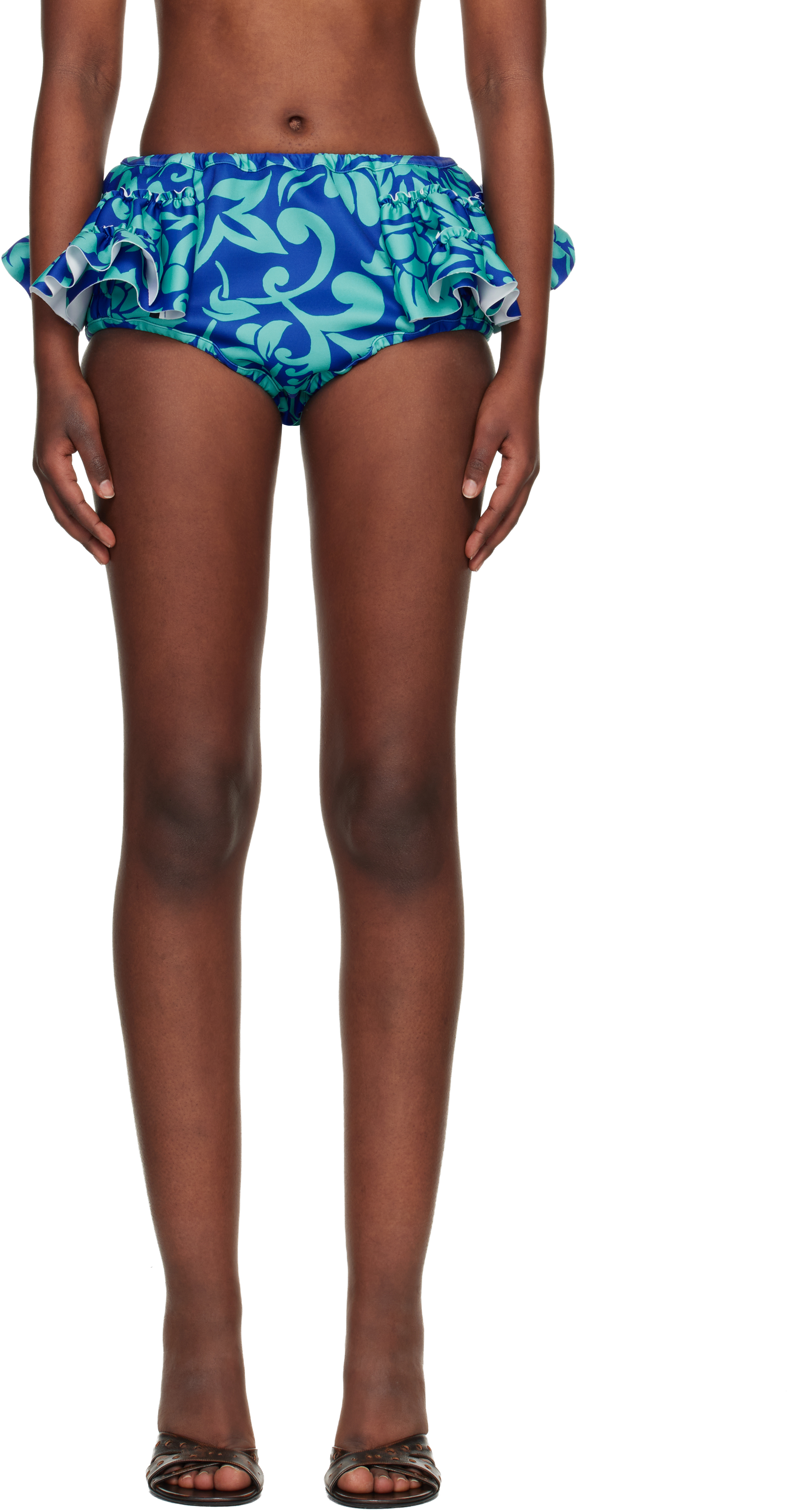 Dries Van Noten Blue Ruffled Briefs