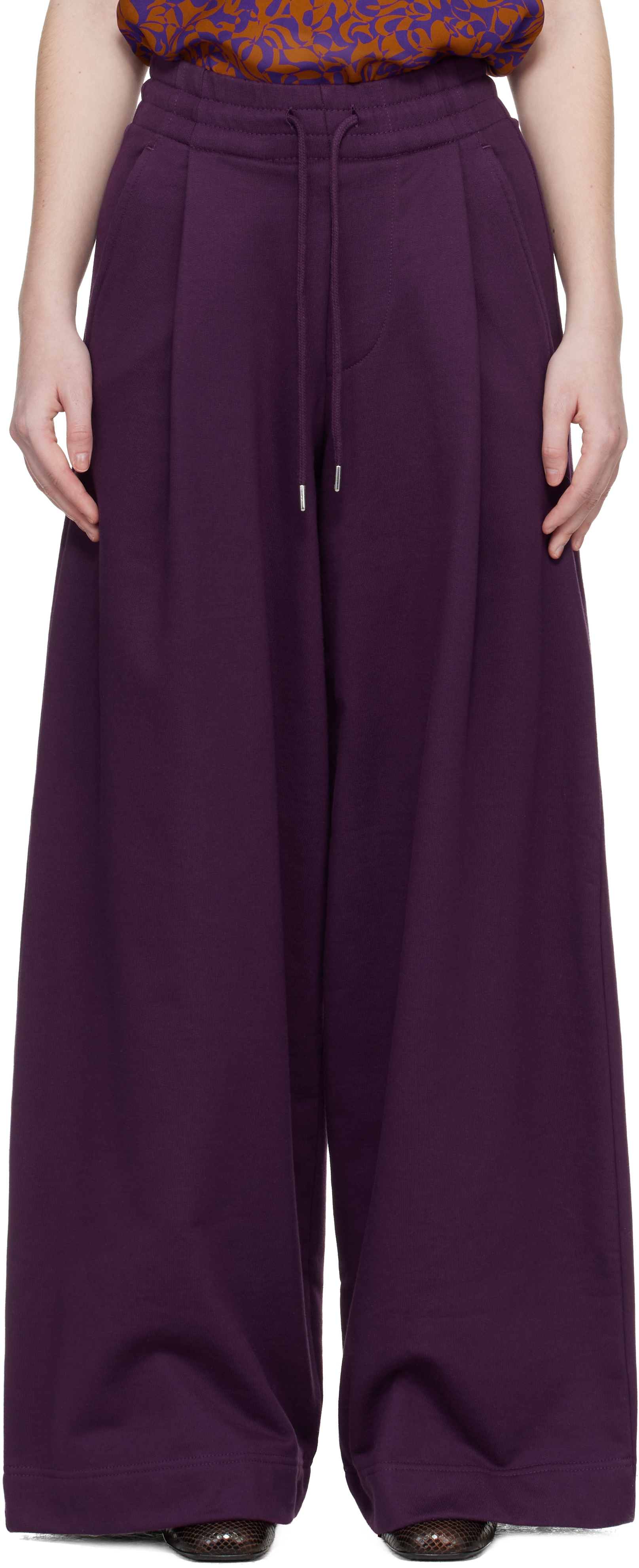 Dries Van Noten Purple Loose Sweatpants