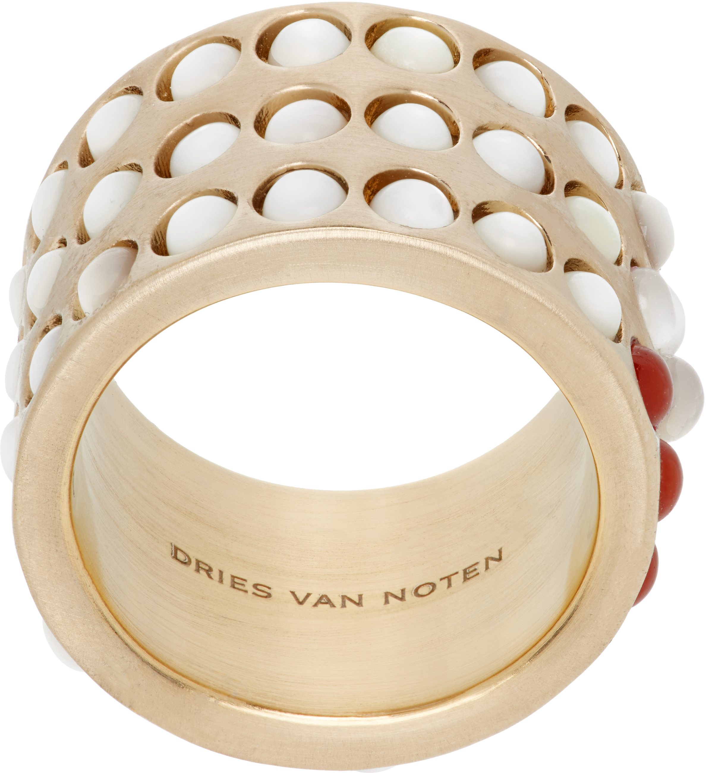 Dries Van Noten: Layered Stone Band Ring | SSENSE