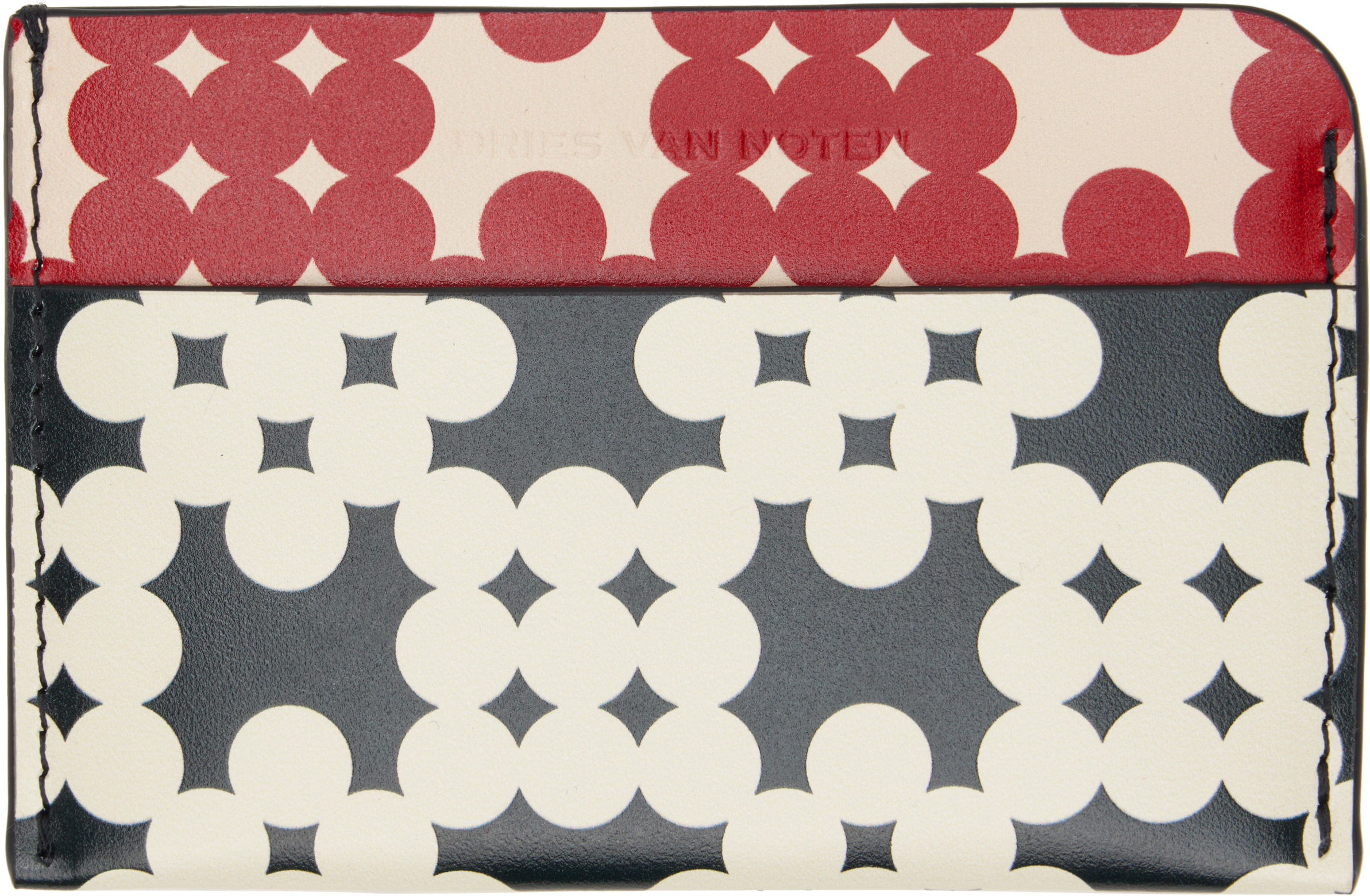 Dries Van Noten: Black & Red Calfskin Card Holder | SSENSE