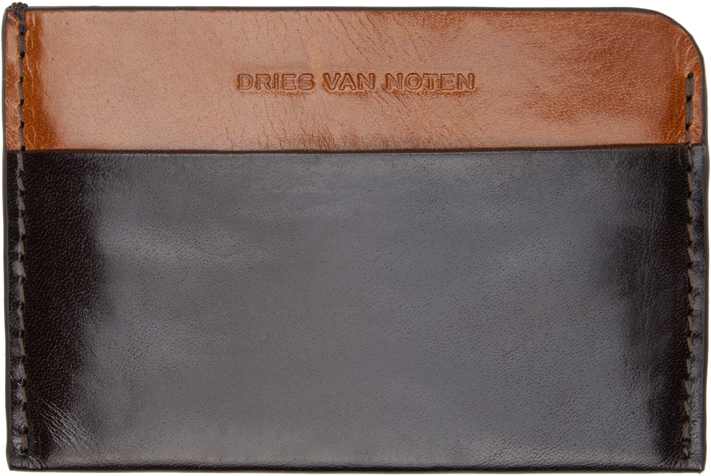 新品 DRIES VAN NOTEN フローラル レザー カードケース カーキ looponline_g19750