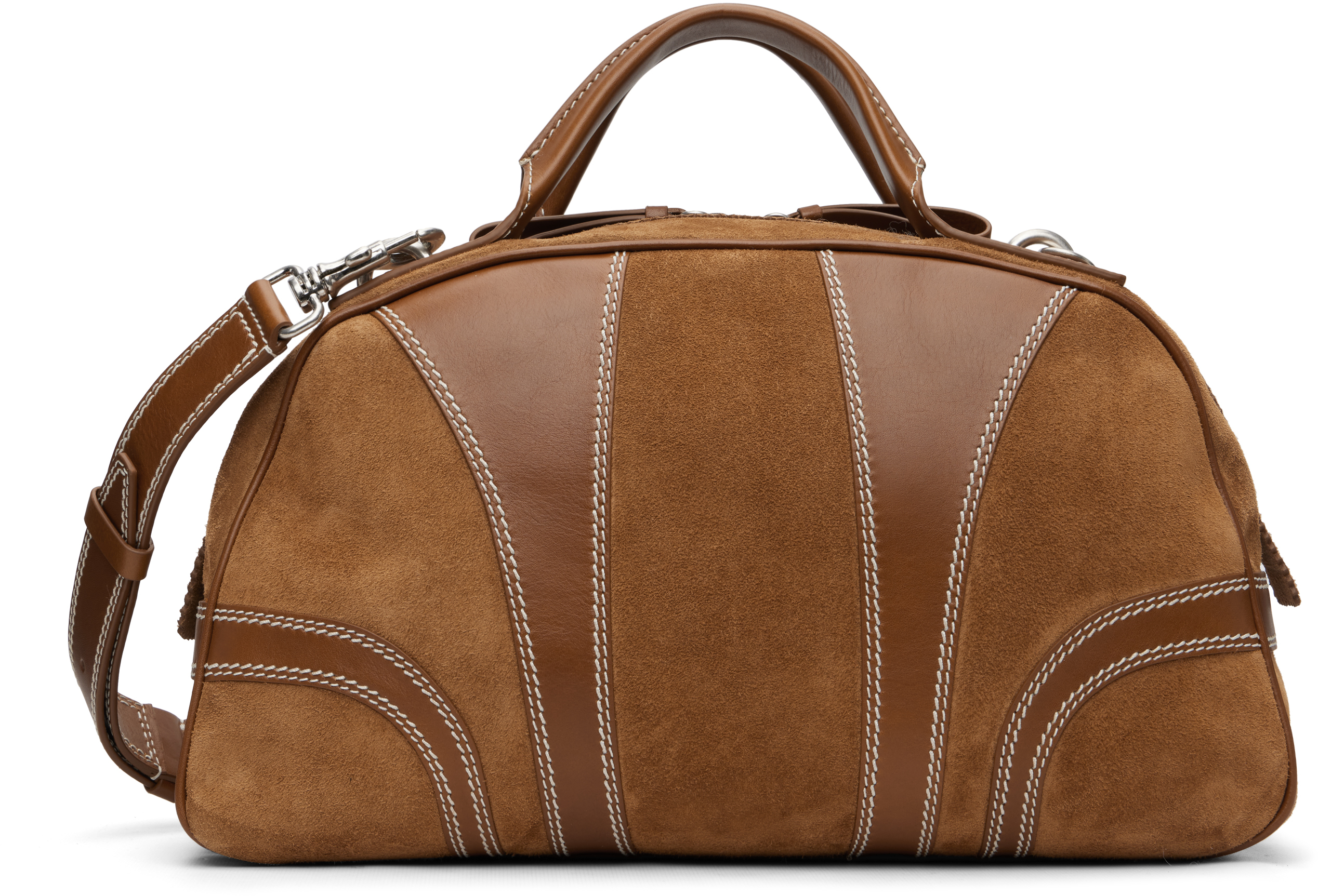 Dries Van Noten Tan Suede Duffle Bag