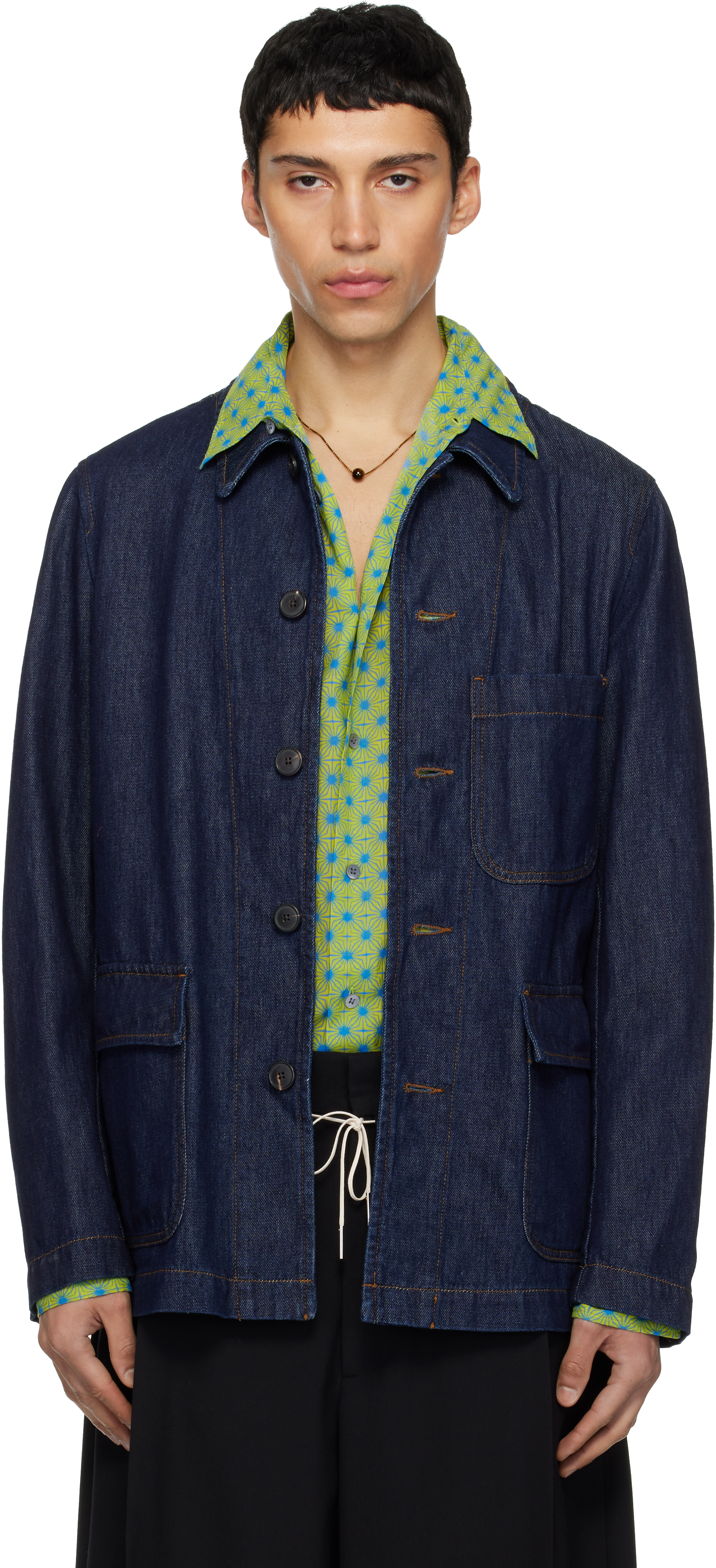 Dries Van Noten Navy Braxton Denim Jacket