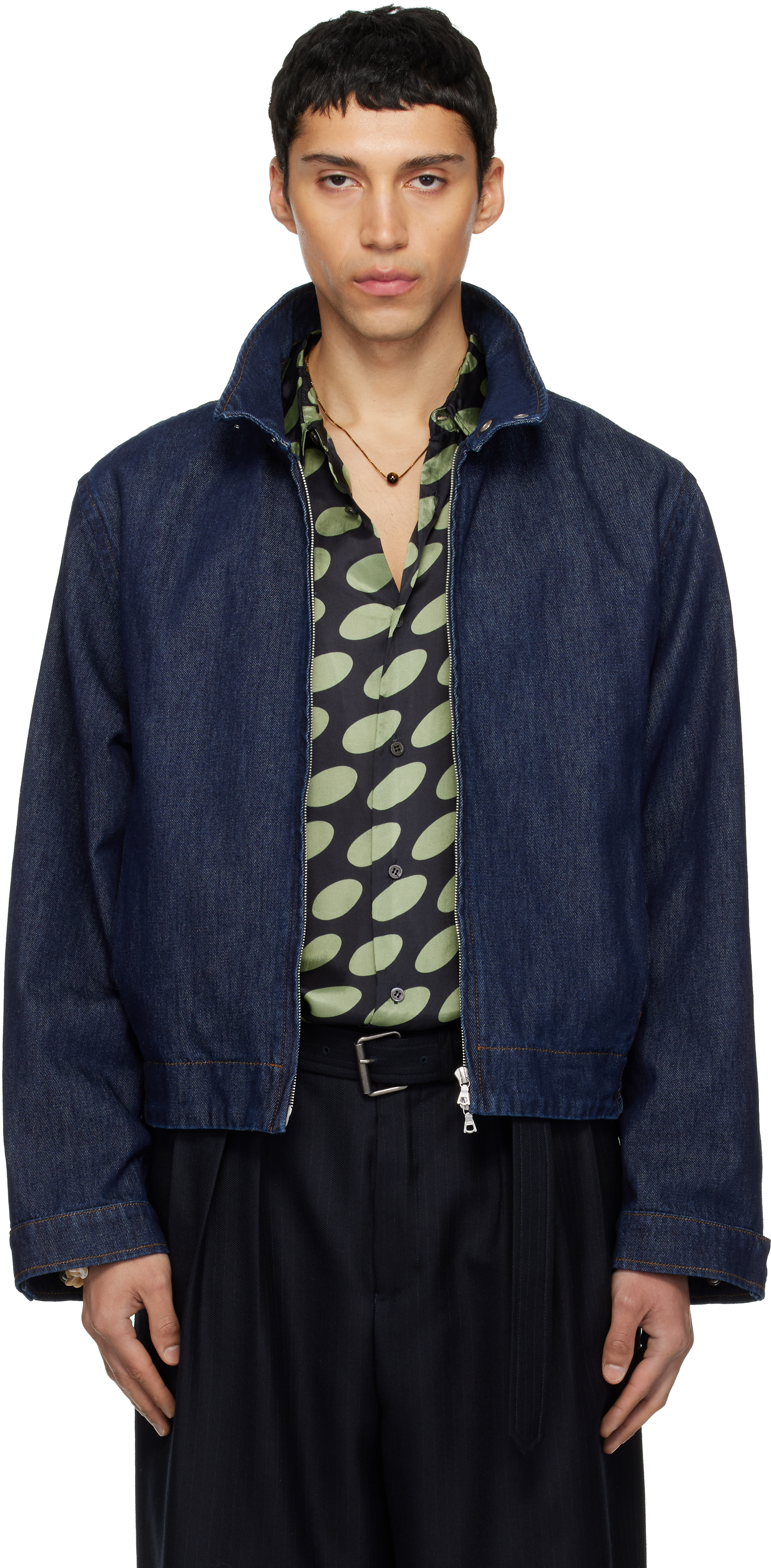 Dries Van Noten Navy Varington Denim Jacket
