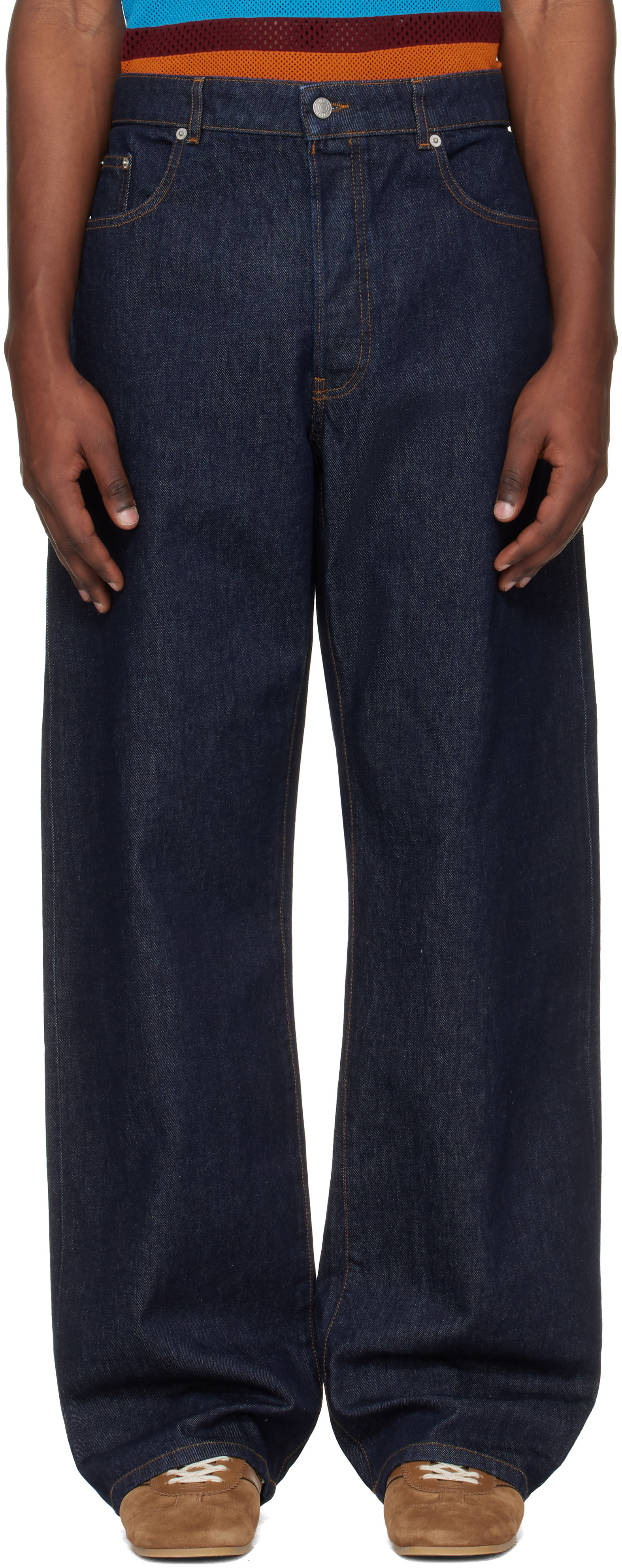 Dries Van Noten: ブルー ストレートレッグ ジーンズ | SSENSE 日本