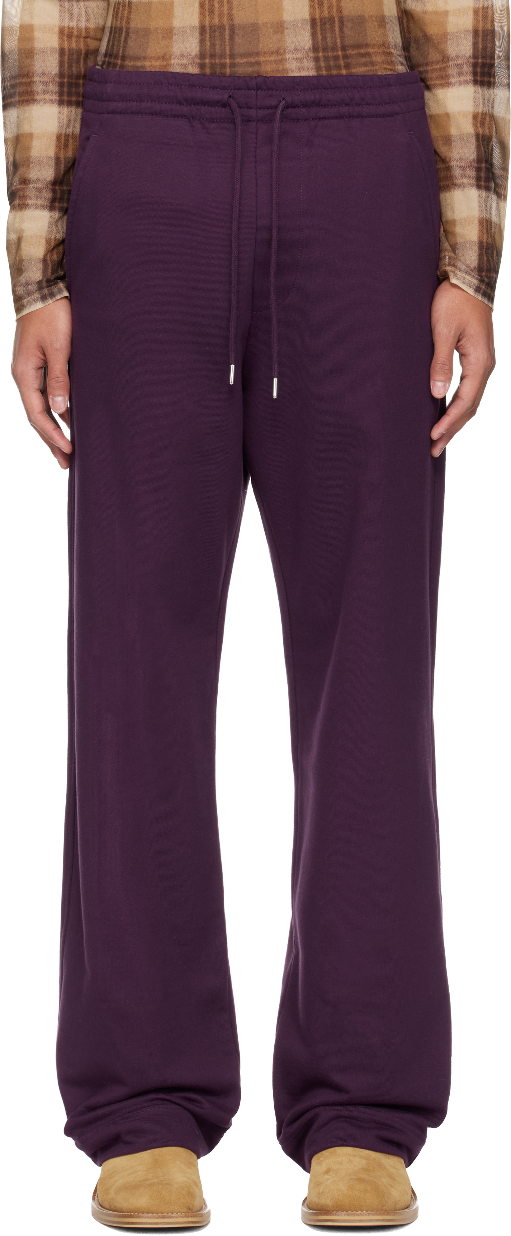 Dries Van Noten: Purple Drawstring Sweatpants | SSENSE Canada