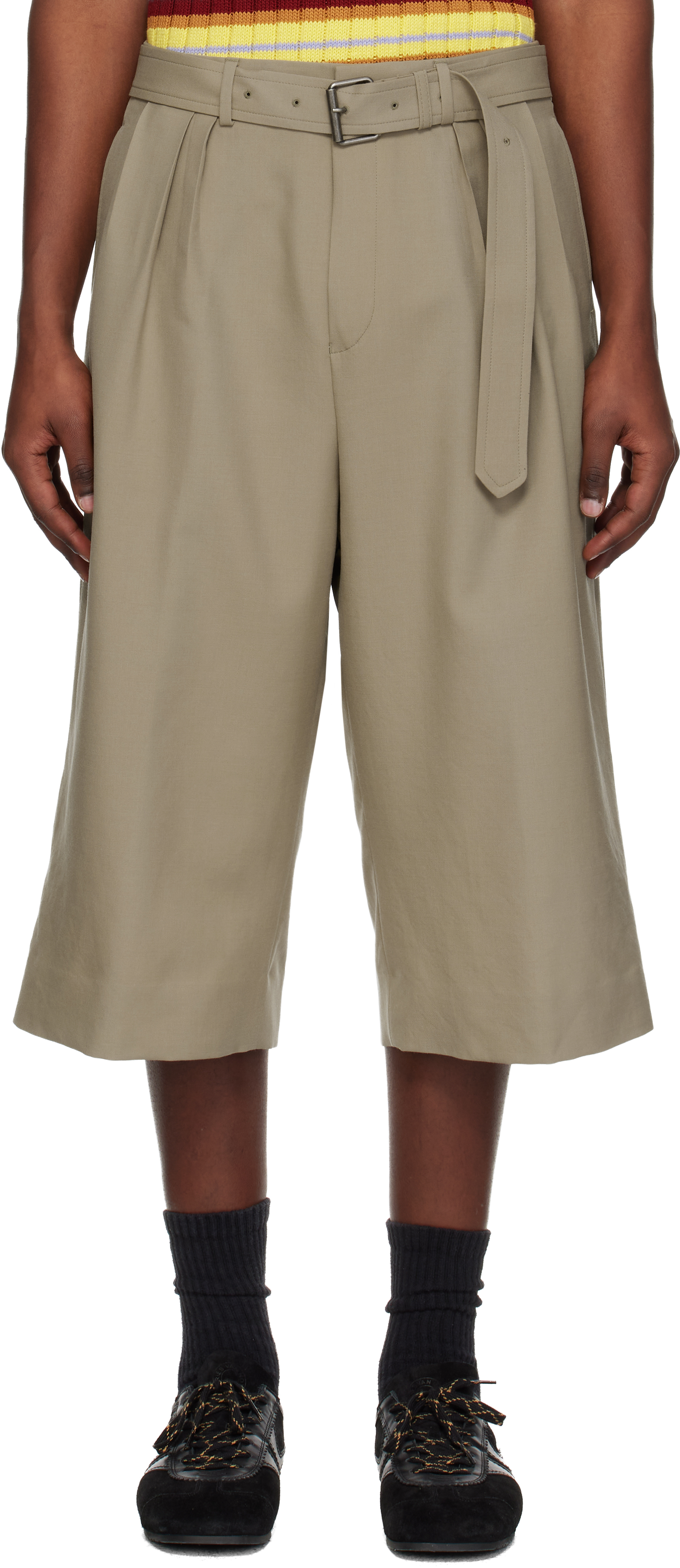 DRIES VAN NOTEN Baggy Shorts ベージュ ワイドパンツ DRIES VAN NOTEN Baggy Shorts ベージュ ワイドパンツ DRIES VAN NOTEN