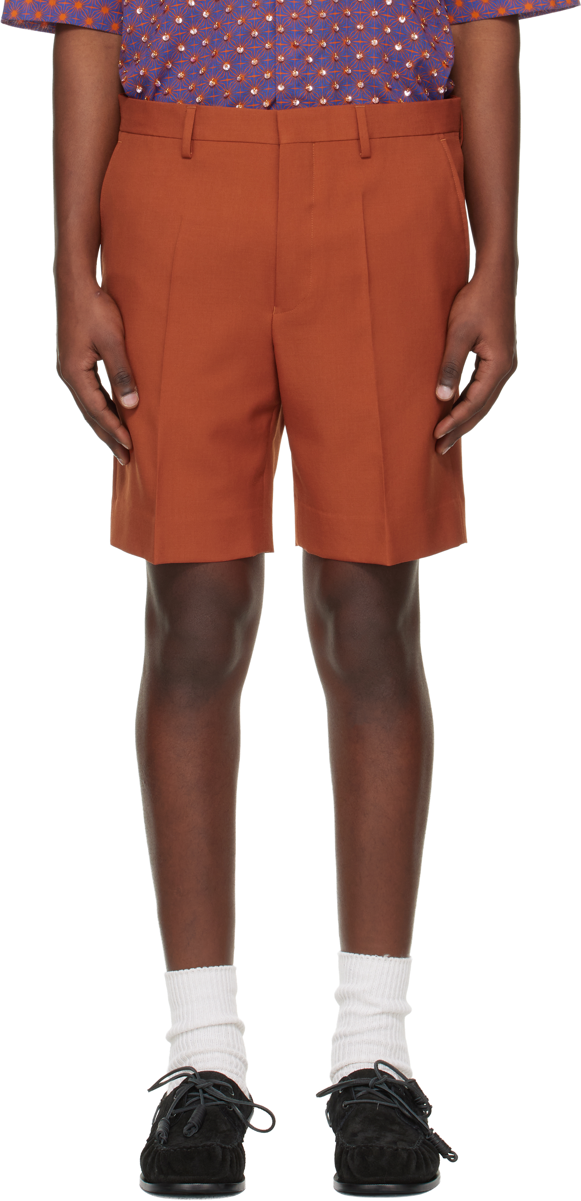 パンツ DRIES VAN NOTEN 26ss wool shorts High-rise wool shorts in blue - Dries Van Noten | Mytheresa