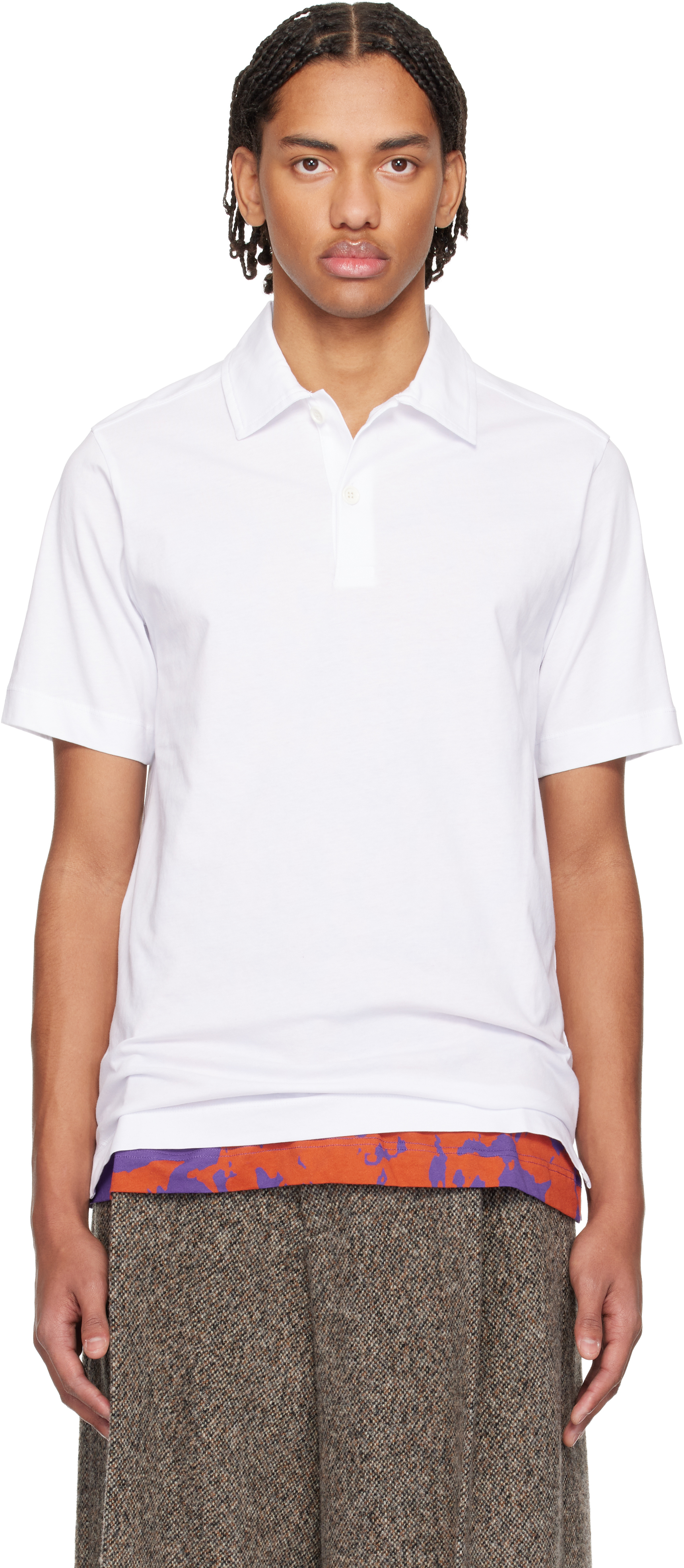 Dries Van Noten: ホワイト コットン ポロシャツ | SSENSE 日本