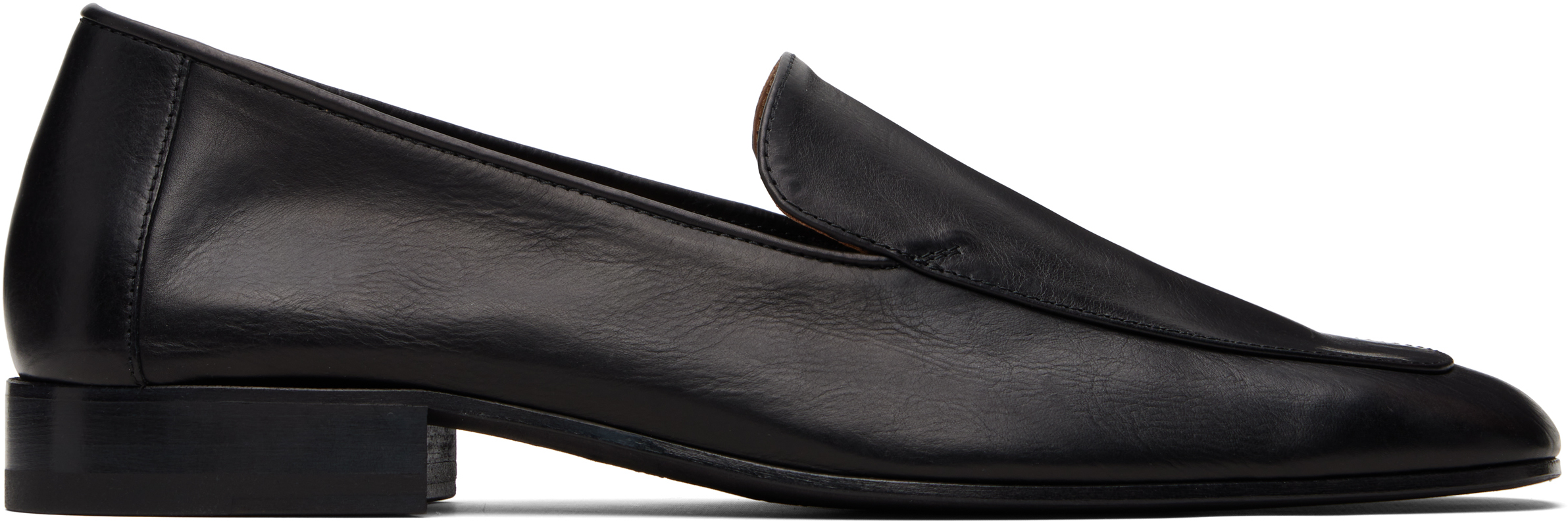 Dries Van Noten: Black Leather Loafers | SSENSE