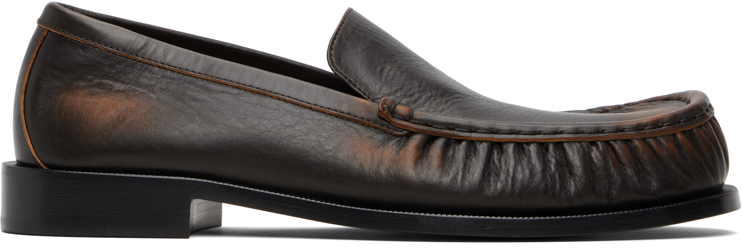 Dries Van Noten: ブラウン レザー ローファー | SSENSE 日本