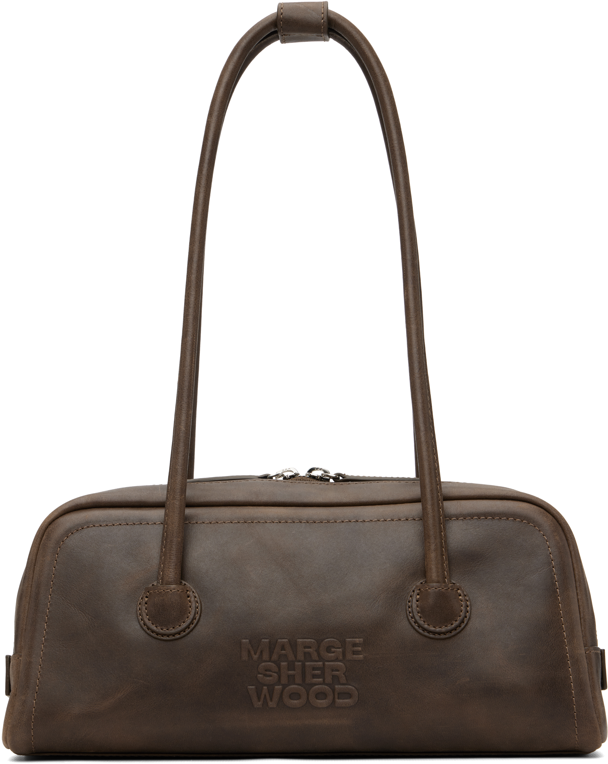 Brown Soft Boston EW Bag by MARGESHERWOOD on Sale