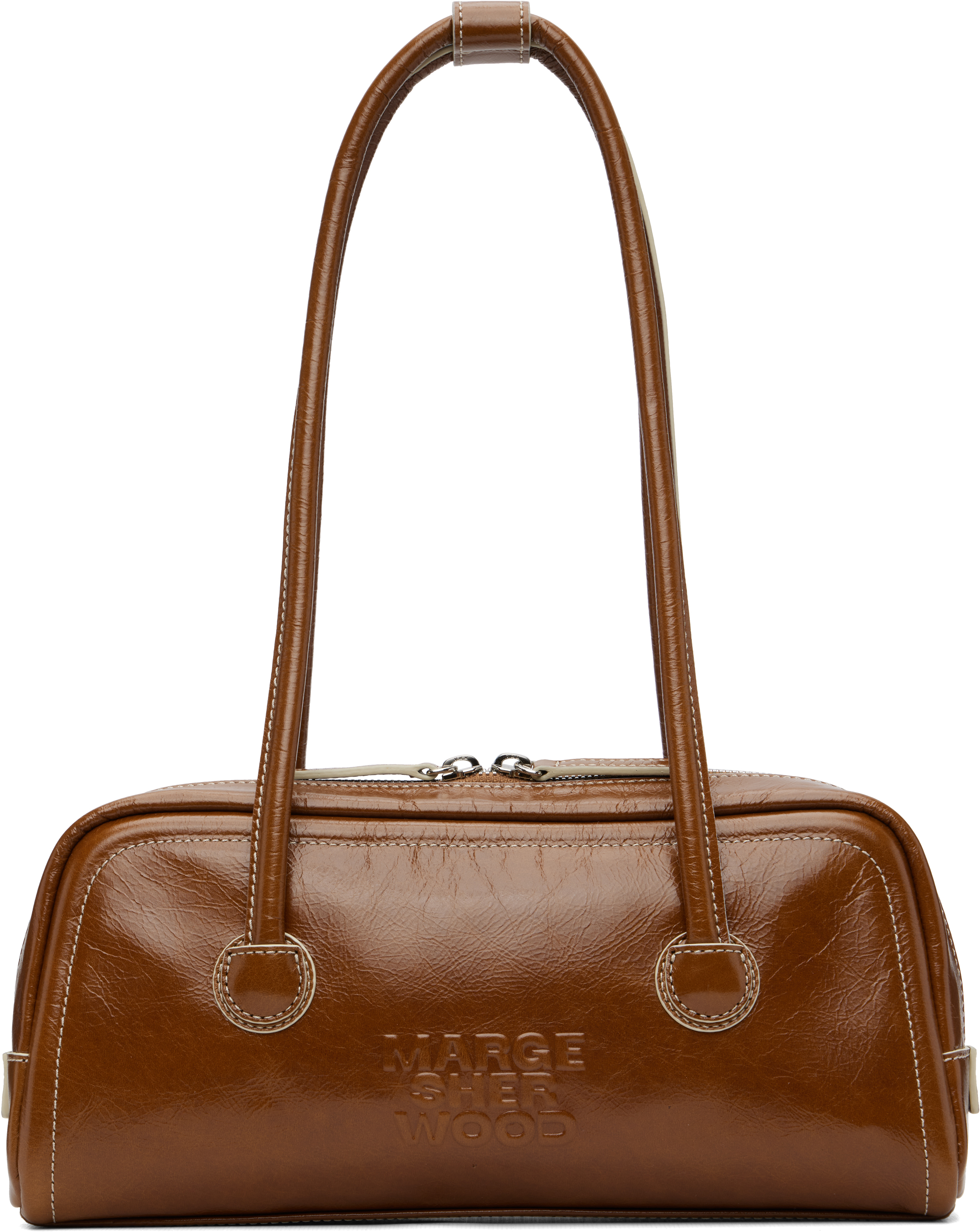 Brown Soft Boston EW Bag by MARGESHERWOOD on Sale