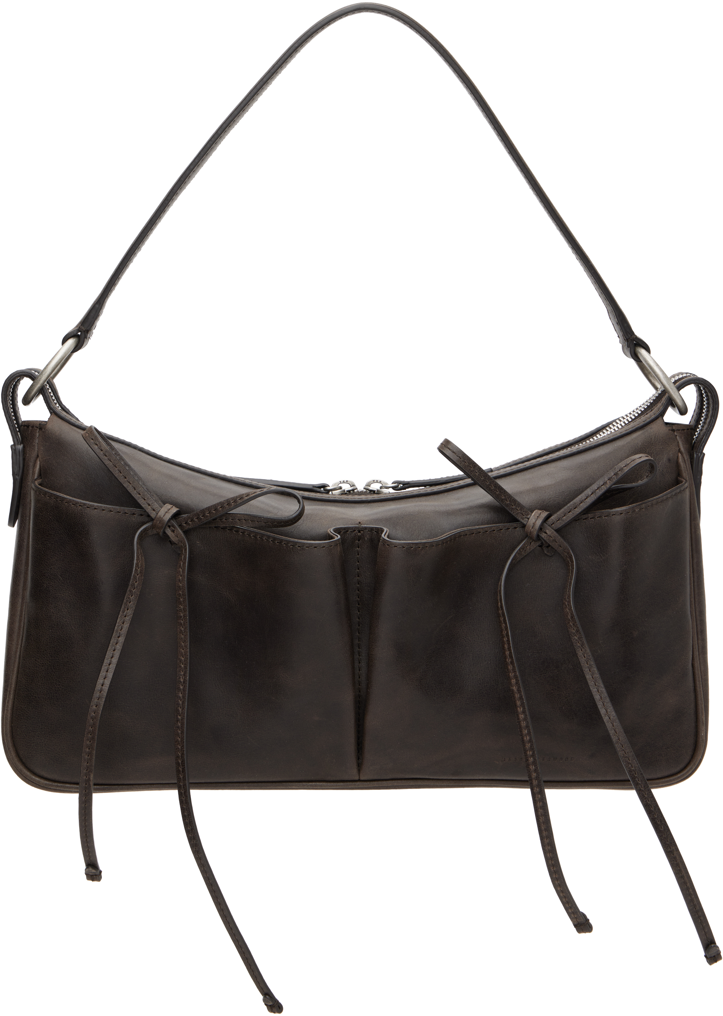 M me eme Leather ribbon top handle bag