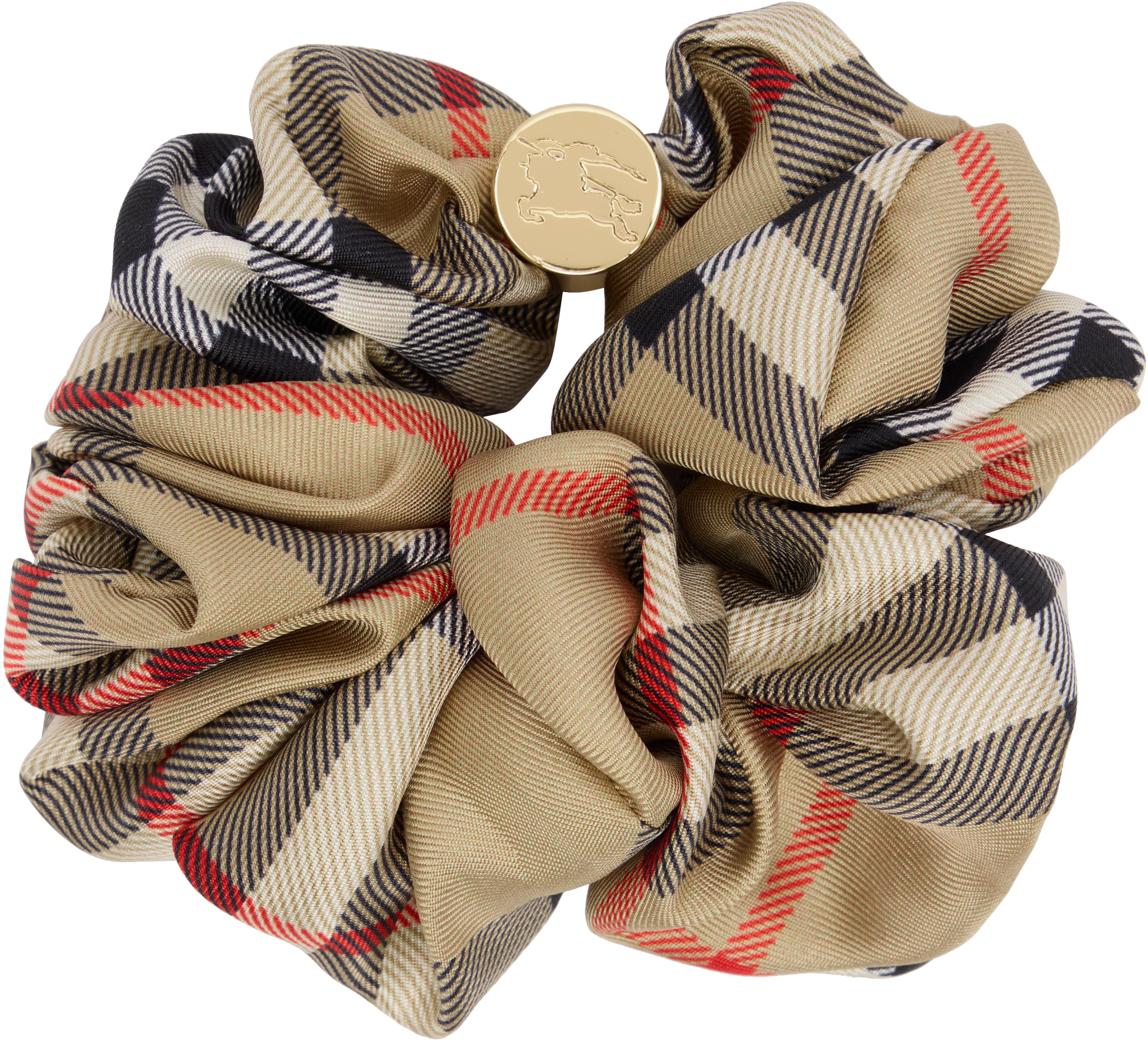 Burberry: ベージュ チェック シルク シュシュ | SSENSE 日本