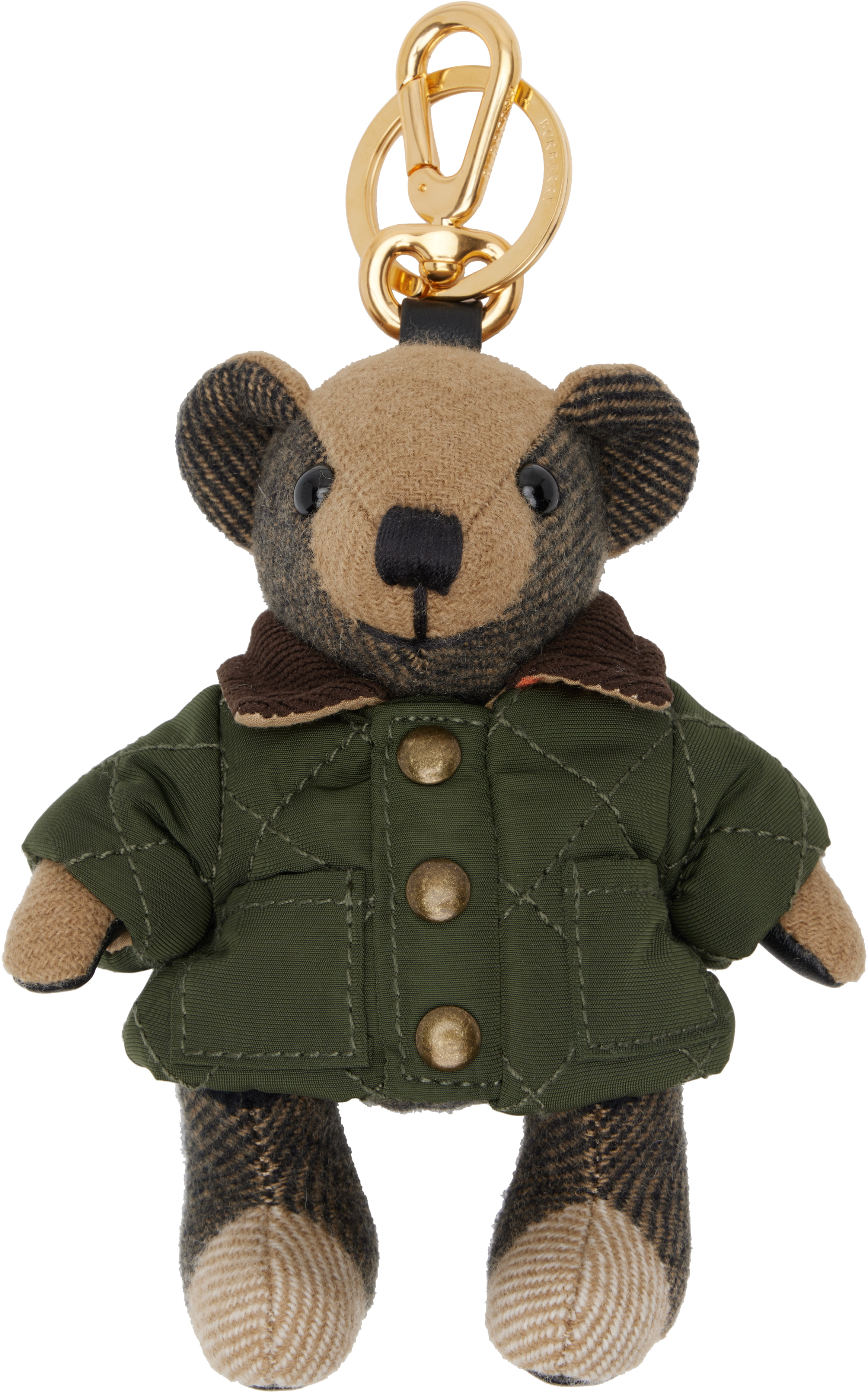 Burberry: カーキ Thomas Bear チャーム キーホルダー | SSENSE 日本