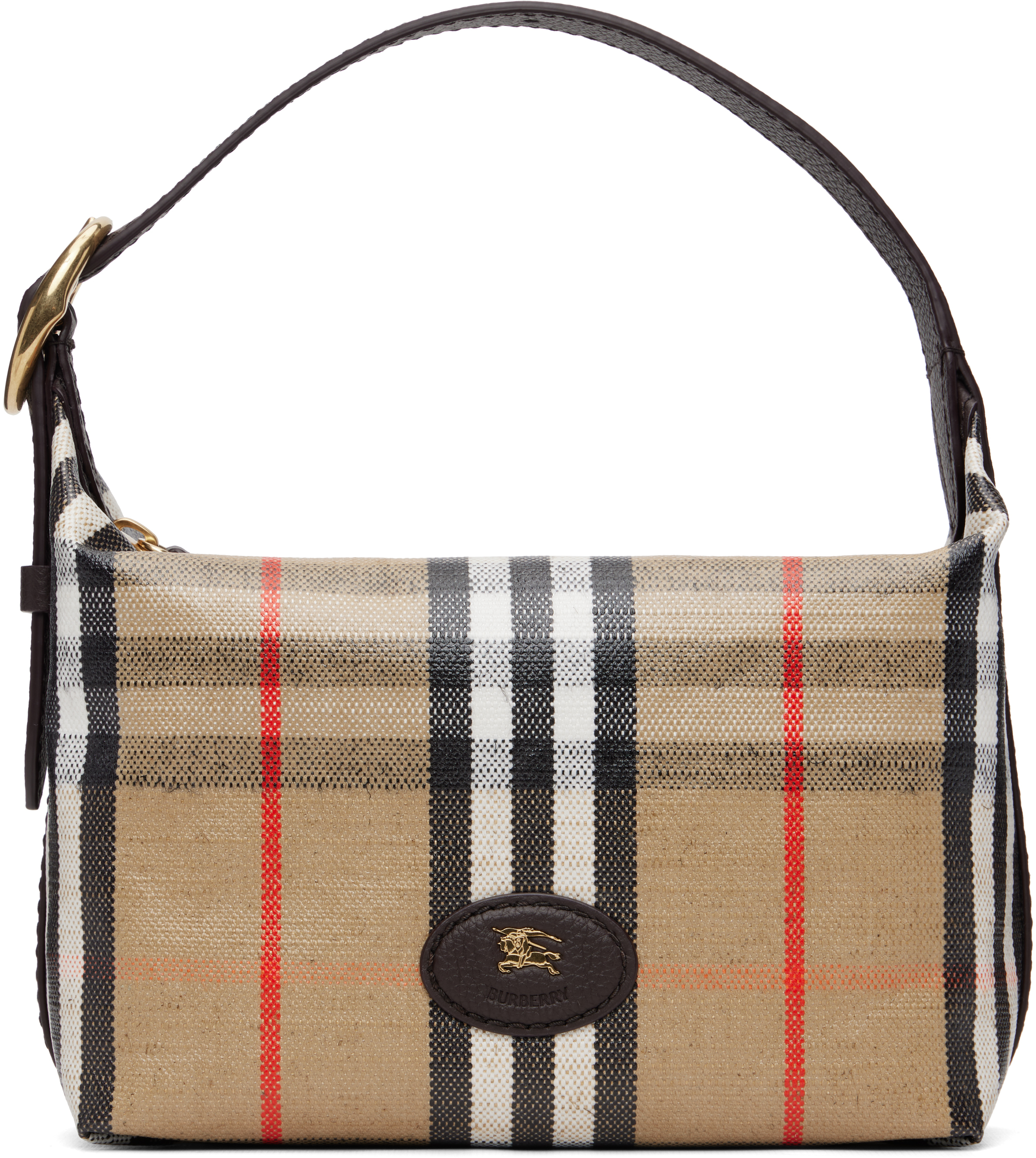 Burberry: Brown Mini Highlands Duffle Bag | SSENSE display picture 1