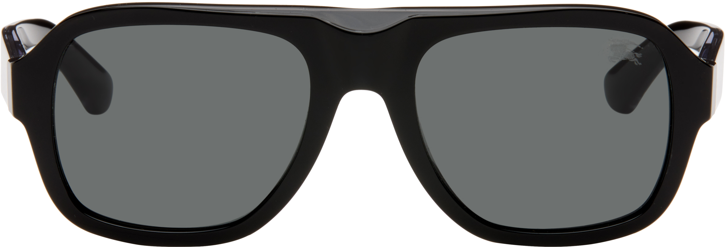 Burberry ブラック　サングラス Logo Detail Square Frame Sunglasses in Black - Men | Burberry