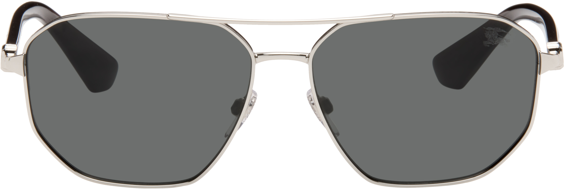 Burberry Silver Metal Shield Aviator Sunglasses​