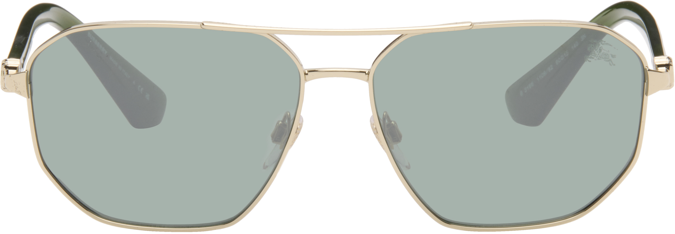 Burberry Gold Metal Aviator Sunglasses with Dark Gray Lenses Burberry Oliver XL (59 - 15) with Grey lenses and Gold frame  main image 2