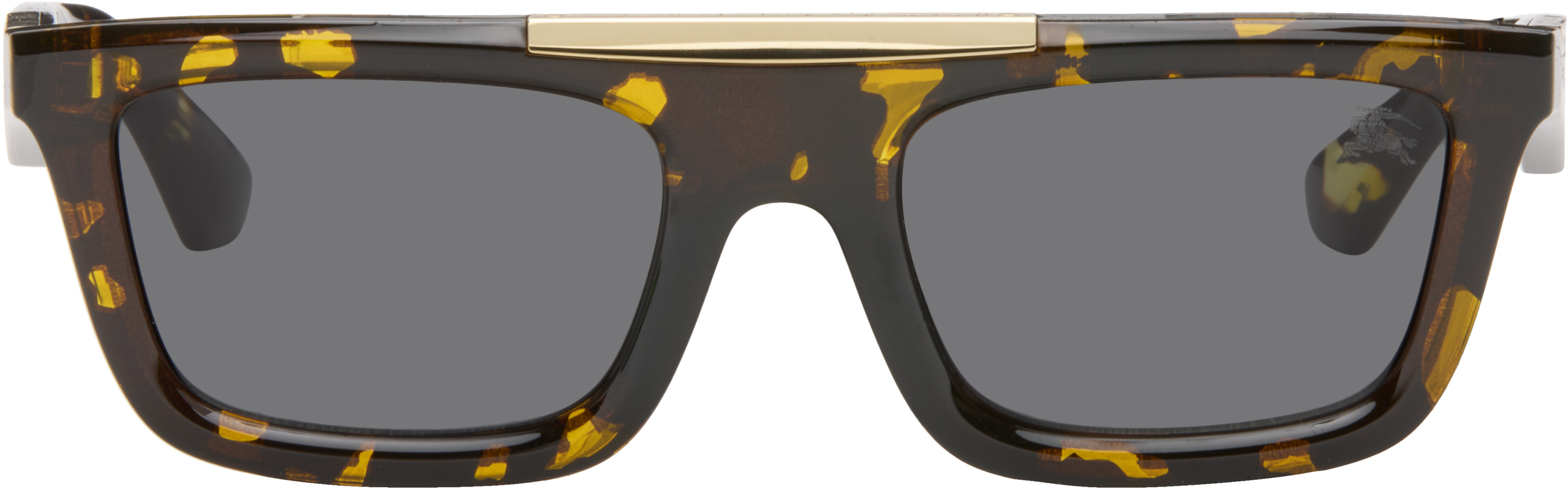 Burberry Brown & Yellow Classic Rectangular Sunglasses