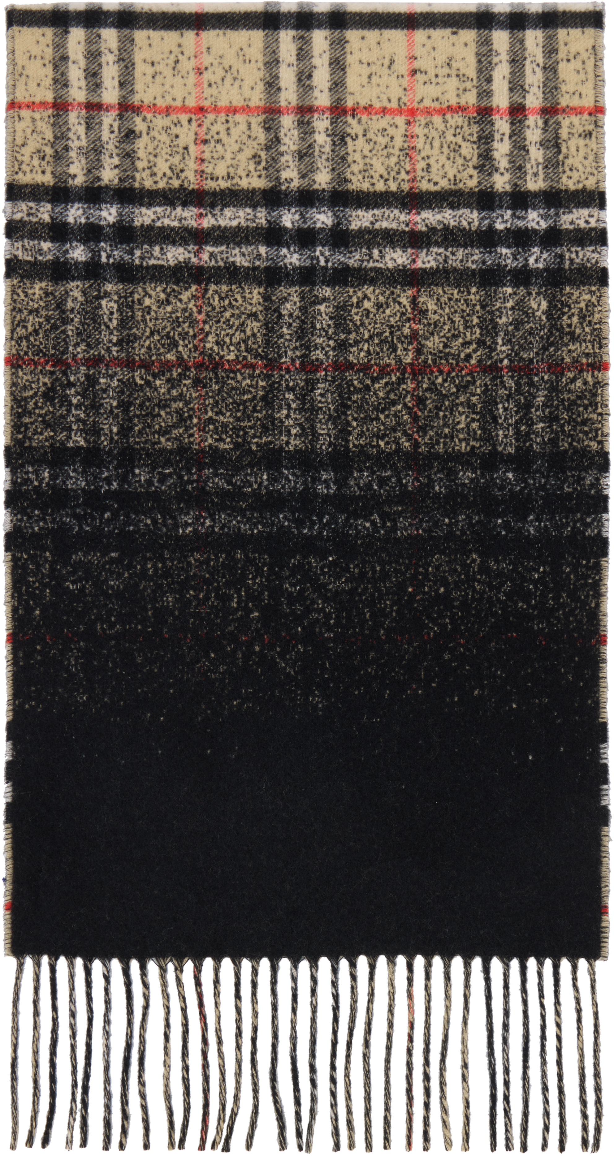 Burberry Beige Gradient Check Cashmere Scarf