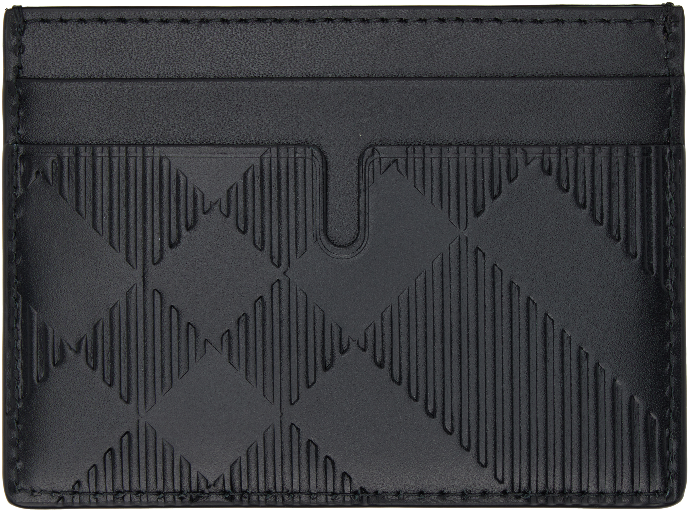 Burberry: ブラック エンボス チェック カードケース | SSENSE 日本