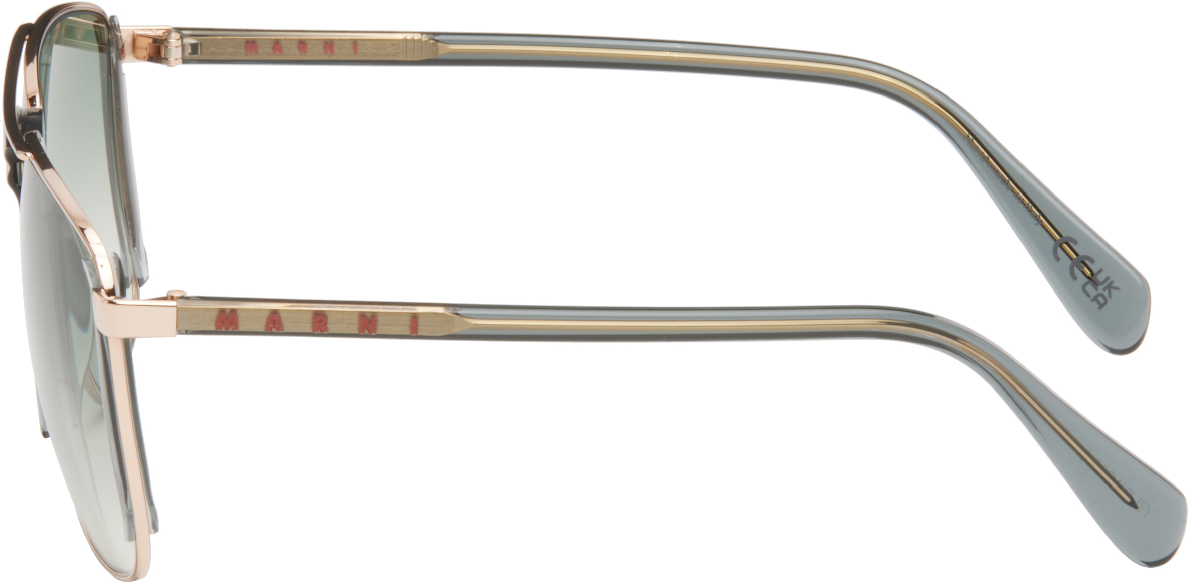 Marni Gold & Grey Retrosuperfuture Edition Vorluna Sunglasses In Gold