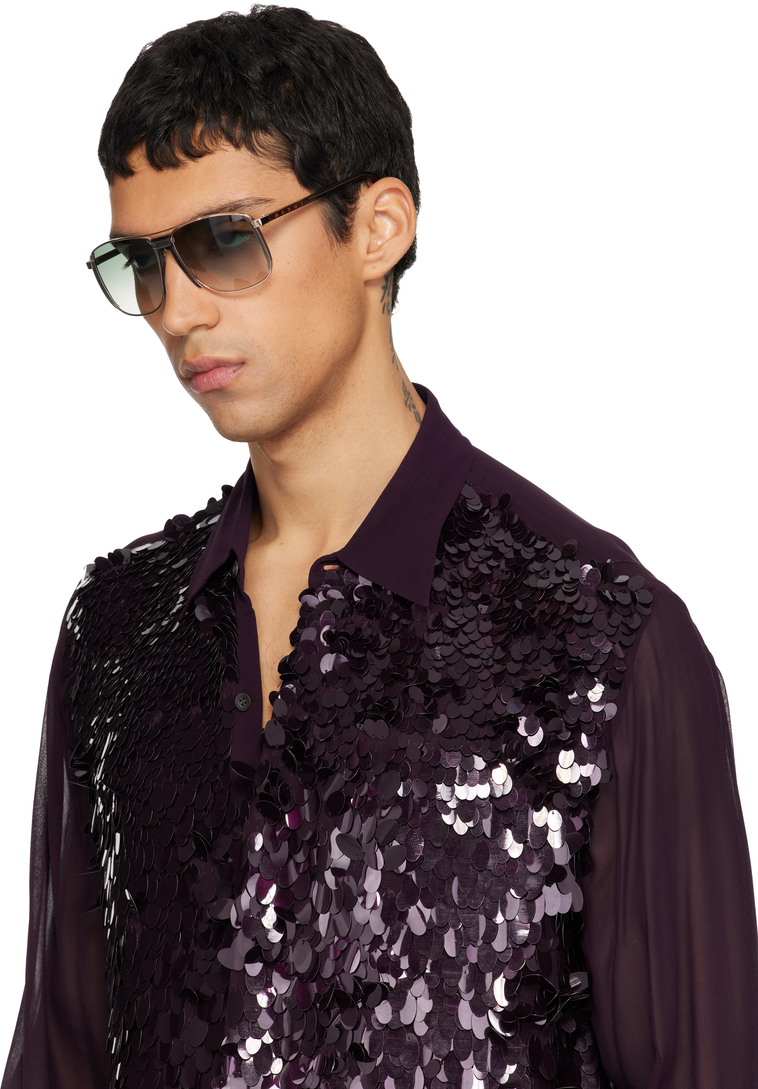 Marni Gold & Grey Retrosuperfuture Edition Vorluna Sunglasses In Gold